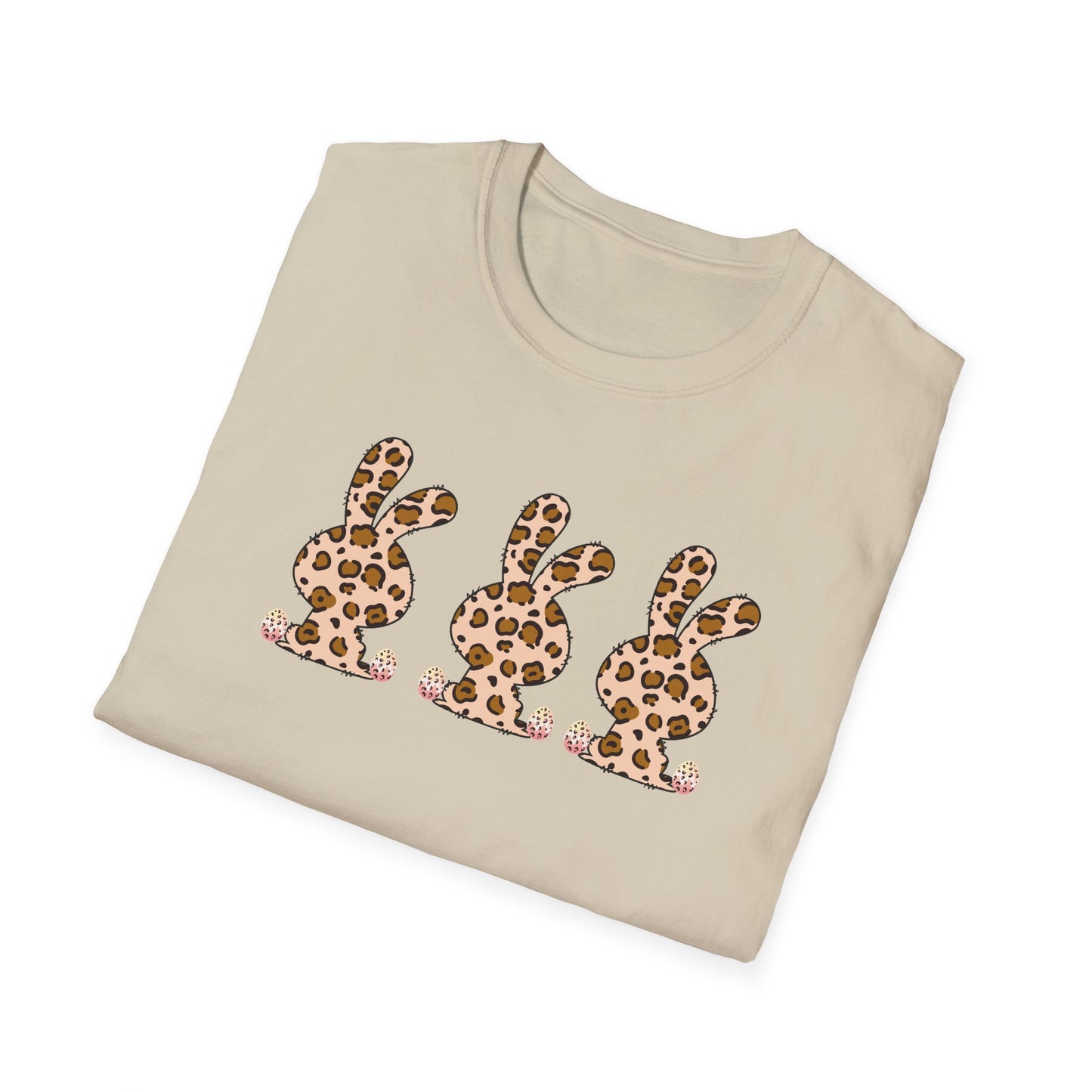 Leopard Print Bunny Unisex Softstyle T-Shirt - Casual Fun Fashion