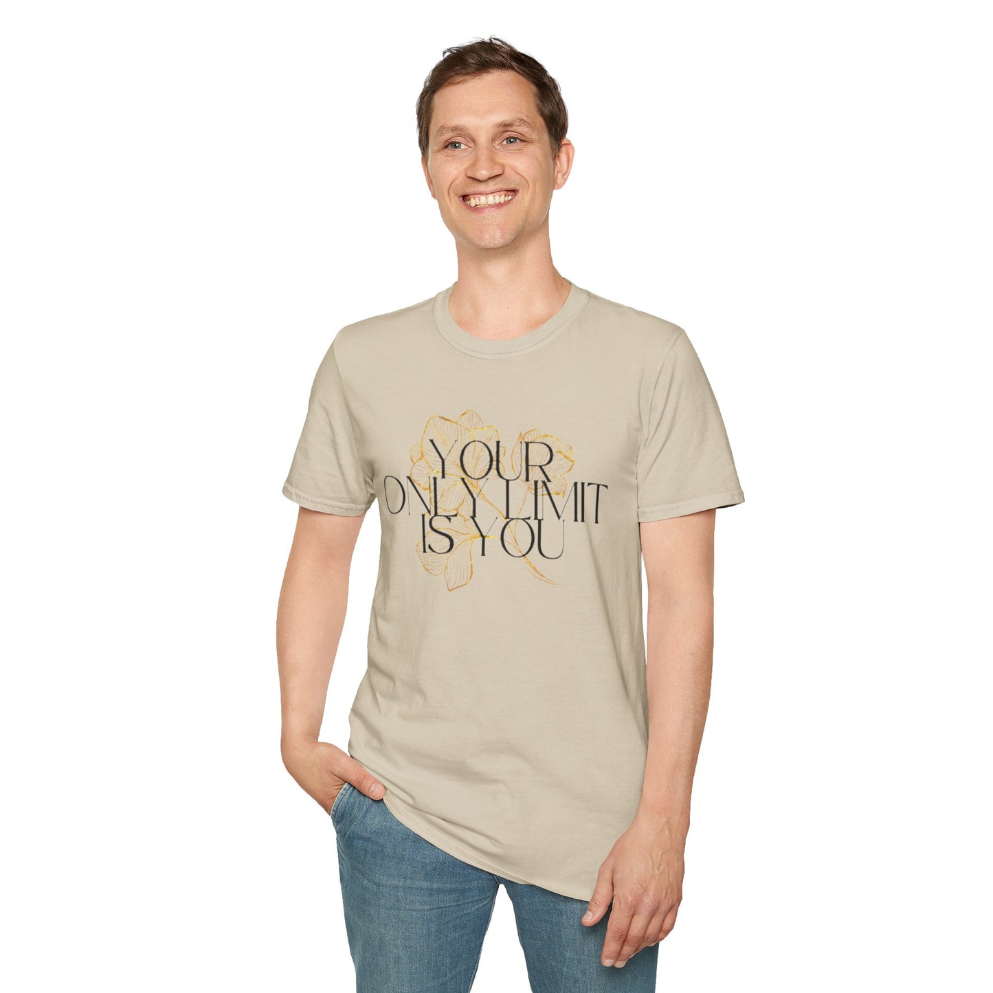 Inspirational Floral T-Shirt - 'Your Only Limit is You'