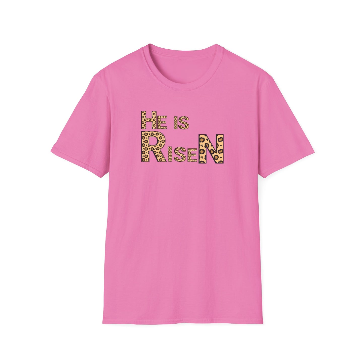 He is Risen Leopard Print Unisex T-Shirt - Perfect Easter Celebration Wear
