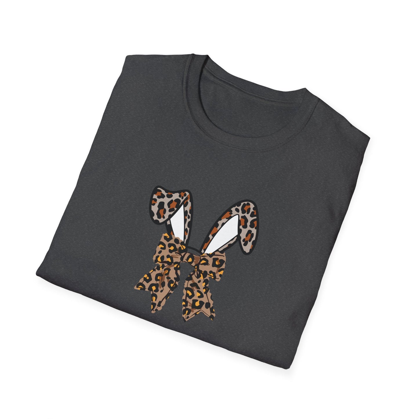 Leopard Print Bunny Ears T-Shirt - Unisex Softstyle Tee