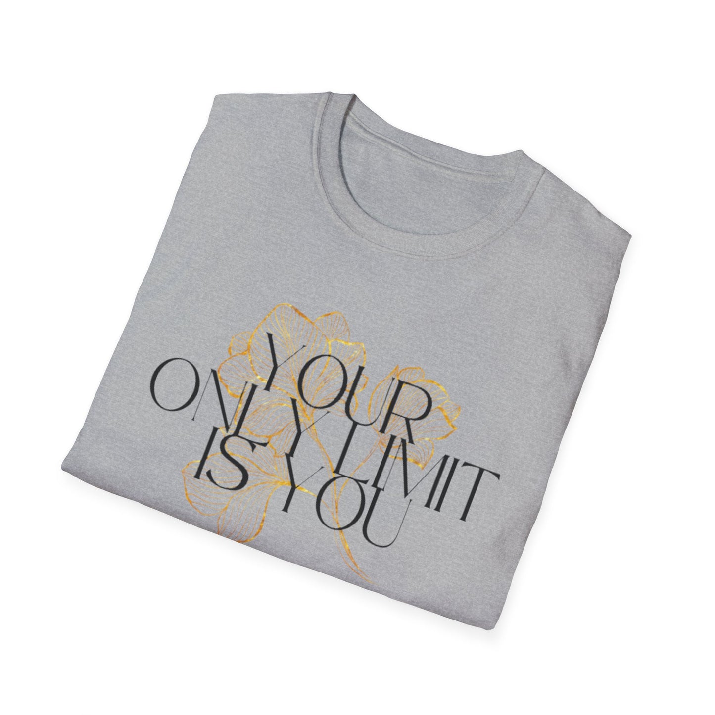 Inspirational Floral T-Shirt - 'Your Only Limit is You'