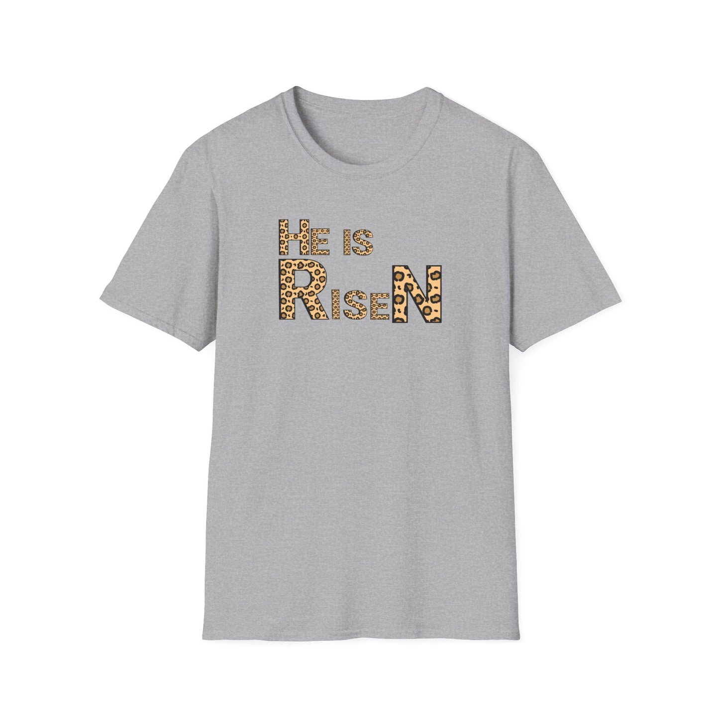 He is Risen Leopard Print Unisex T-Shirt - Perfect Easter Celebration Wear