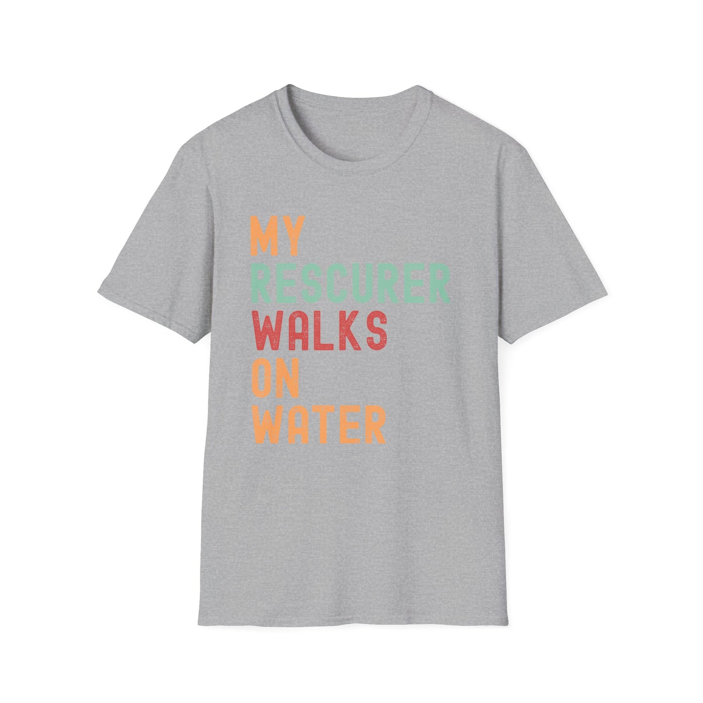 Inspirational Unisex T-Shirt - 'My Rescuer Walks on Water'