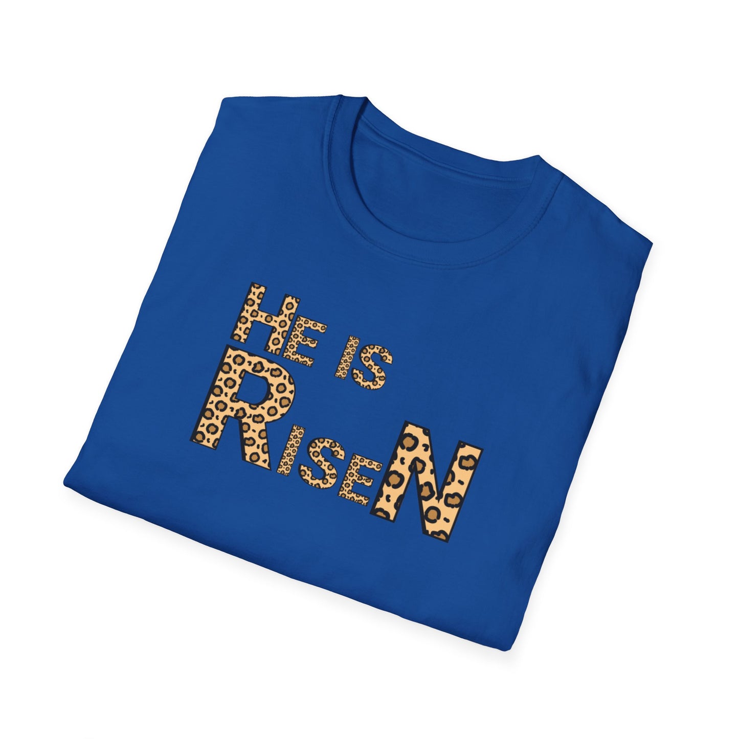 He is Risen Leopard Print Unisex T-Shirt - Perfect Easter Celebration Wear