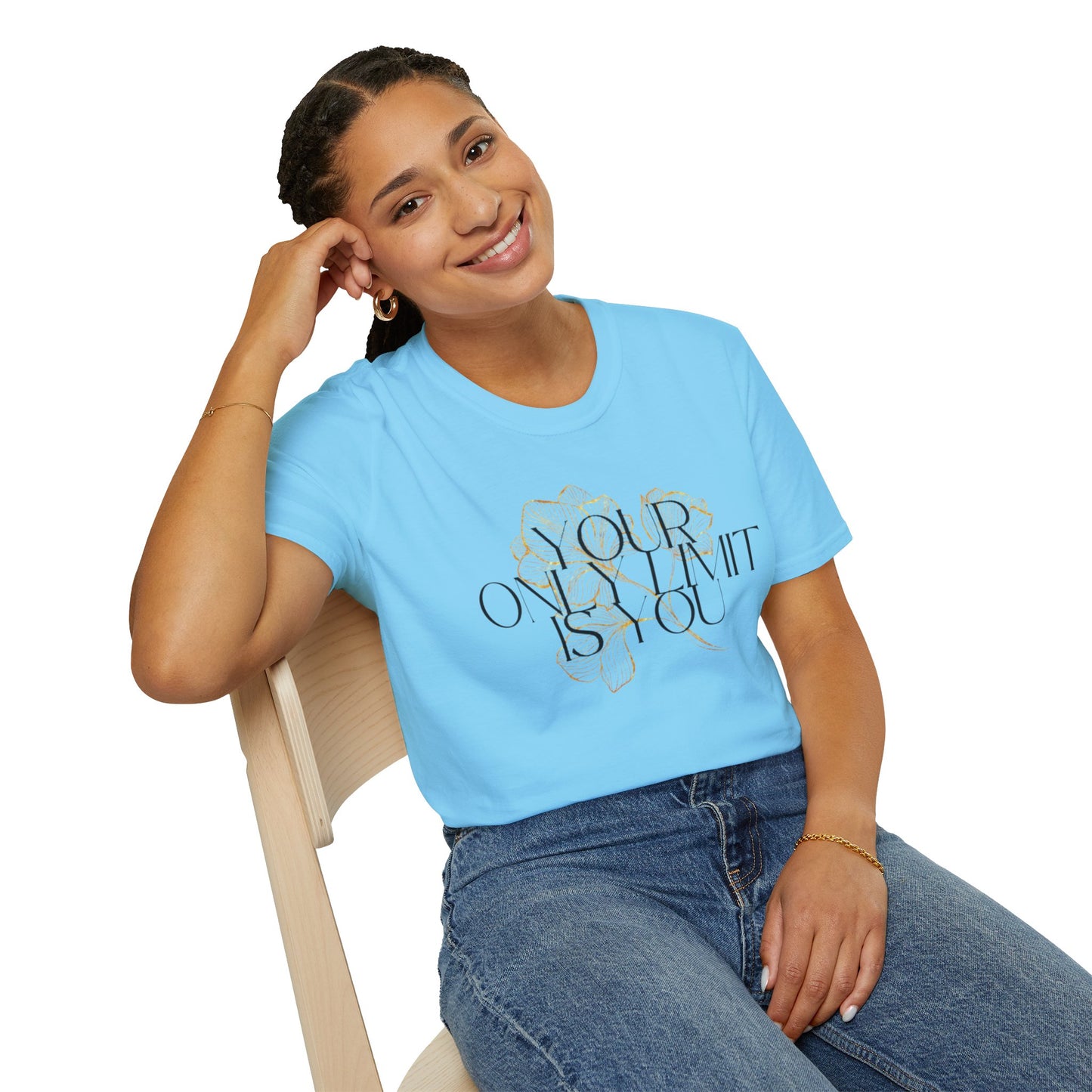 Inspirational Floral T-Shirt - 'Your Only Limit is You'