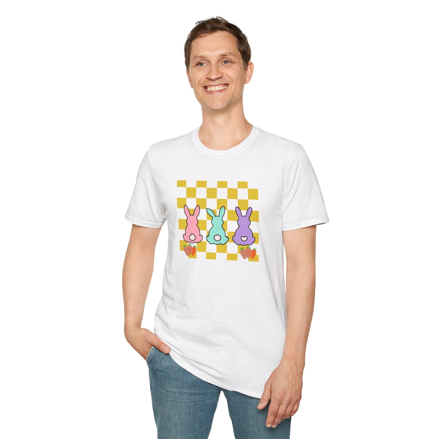 Spring Bunny Vibes Unisex Softstyle T-Shirt - Cute Easter Graphic Tee