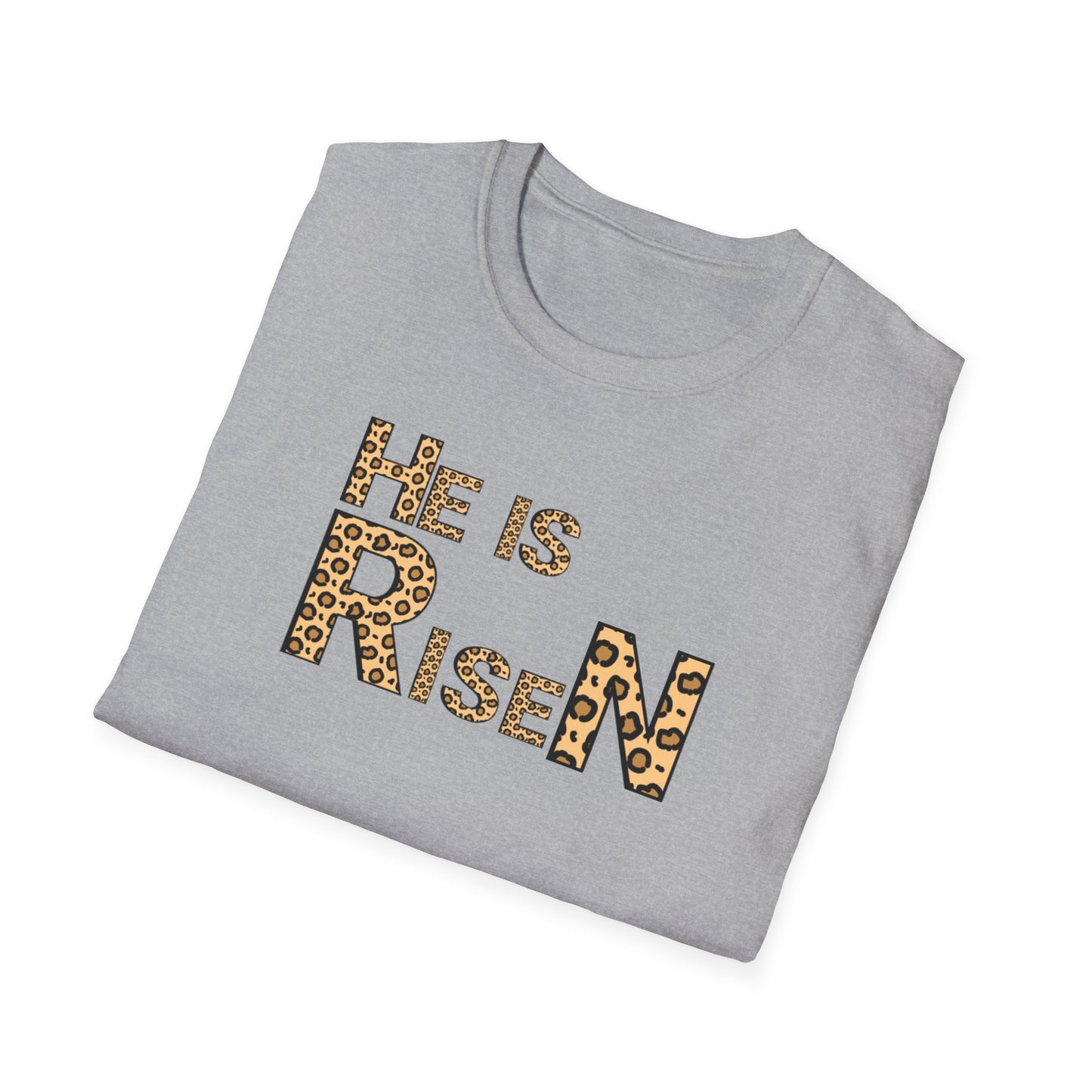 He is Risen Leopard Print Unisex T-Shirt - Perfect Easter Celebration Wear