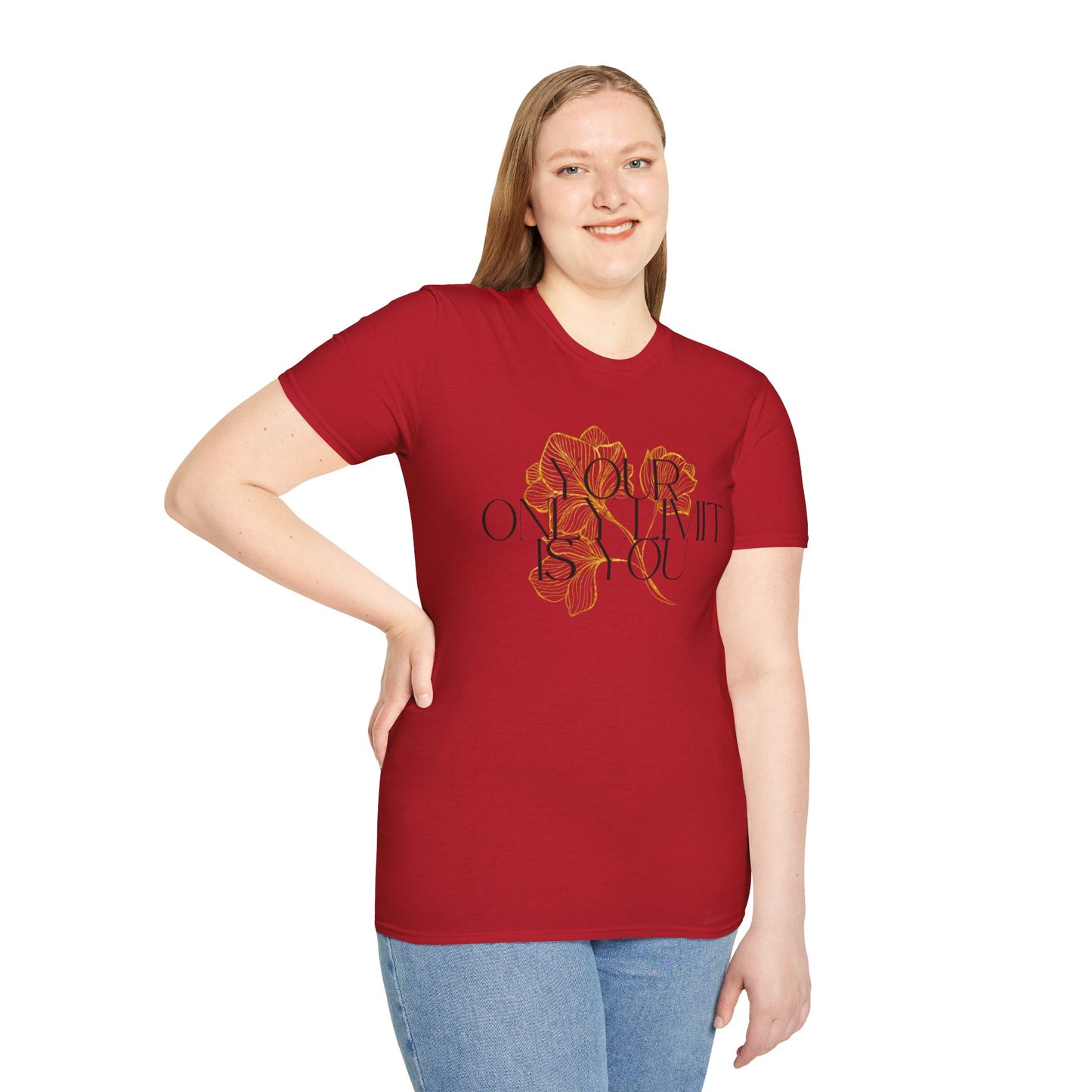 Inspirational Floral T-Shirt - 'Your Only Limit is You'