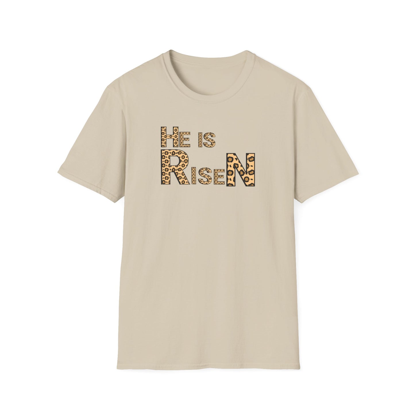 He is Risen Leopard Print Unisex T-Shirt - Perfect Easter Celebration Wear