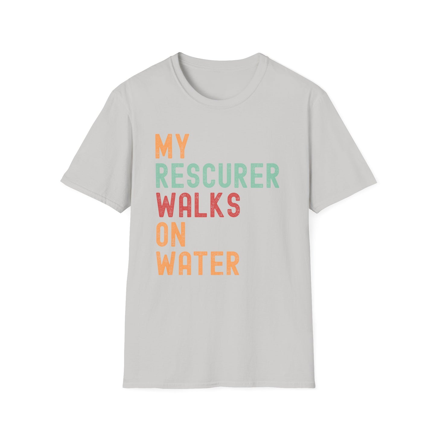Inspirational Unisex T-Shirt - 'My Rescuer Walks on Water'