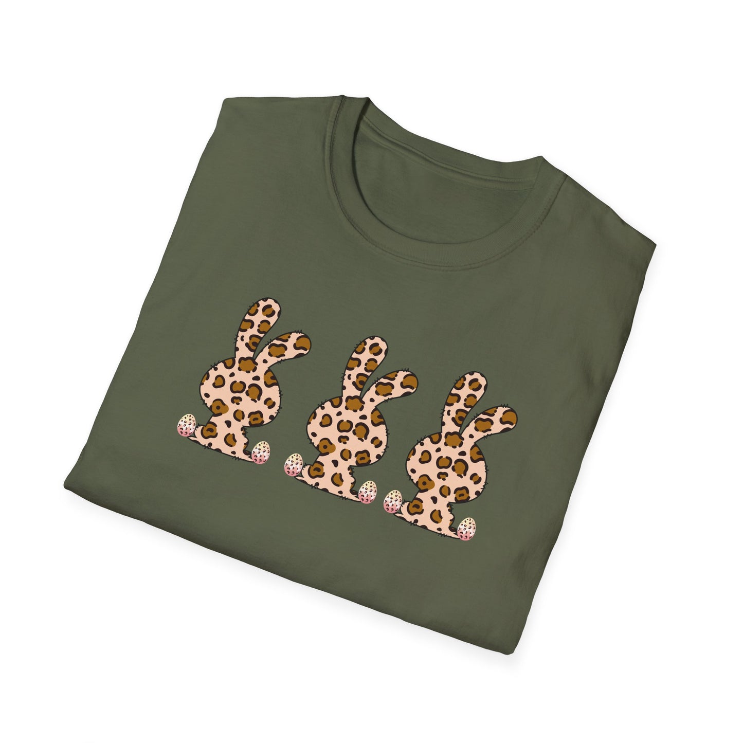 Leopard Print Bunny Unisex Softstyle T-Shirt - Casual Fun Fashion