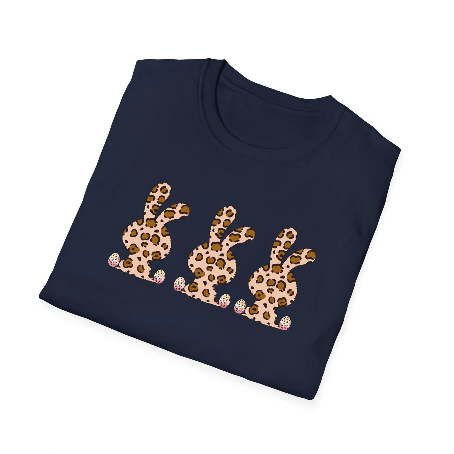 Leopard Print Bunny Unisex Softstyle T-Shirt - Casual Fun Fashion