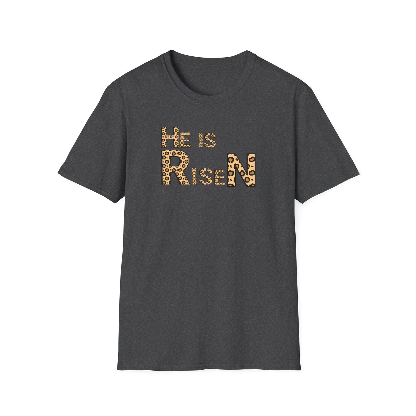 He is Risen Leopard Print Unisex T-Shirt - Perfect Easter Celebration Wear