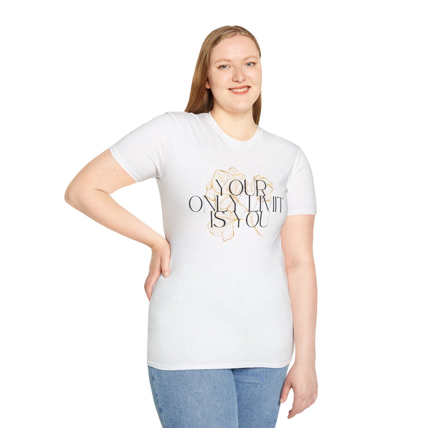 Inspirational Floral T-Shirt - 'Your Only Limit is You'