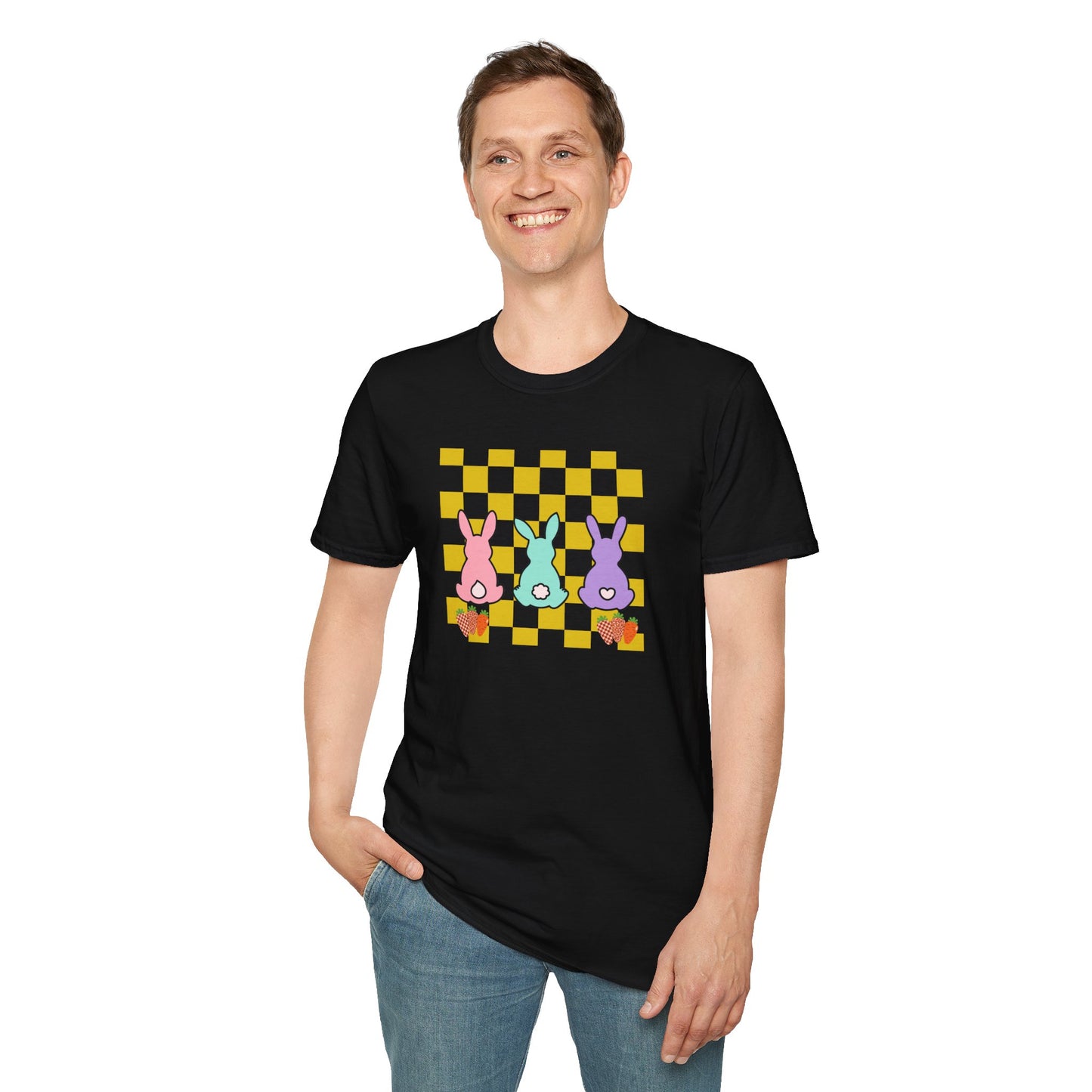 Spring Bunny Vibes Unisex Softstyle T-Shirt - Cute Easter Graphic Tee