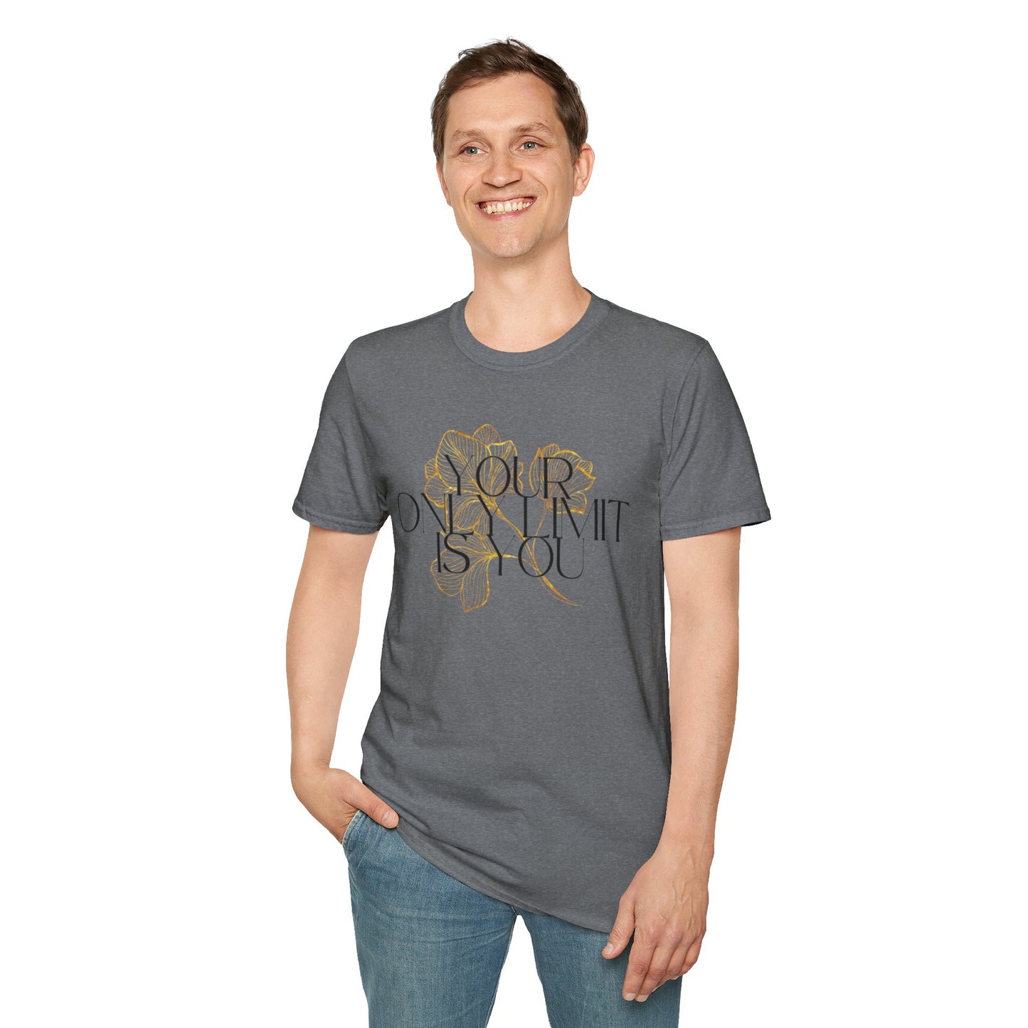 Inspirational Floral T-Shirt - 'Your Only Limit is You'
