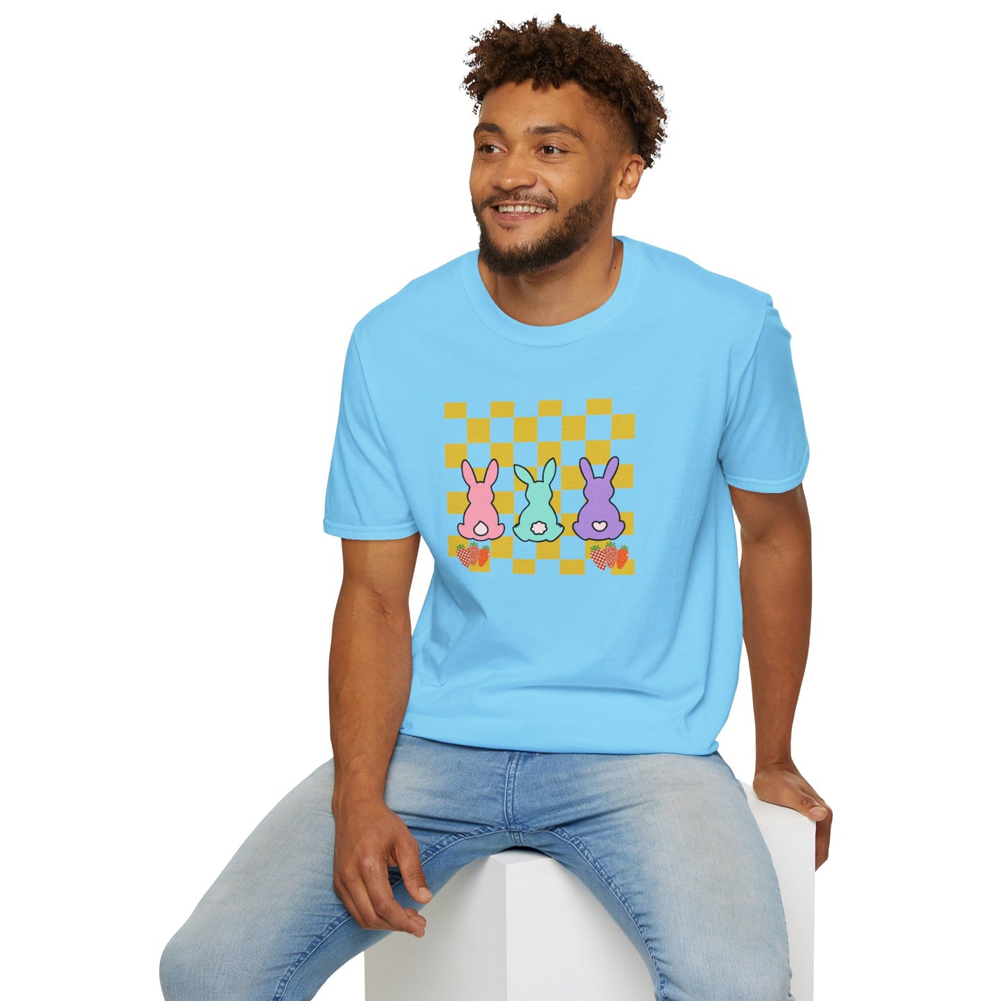 Spring Bunny Vibes Unisex Softstyle T-Shirt - Cute Easter Graphic Tee