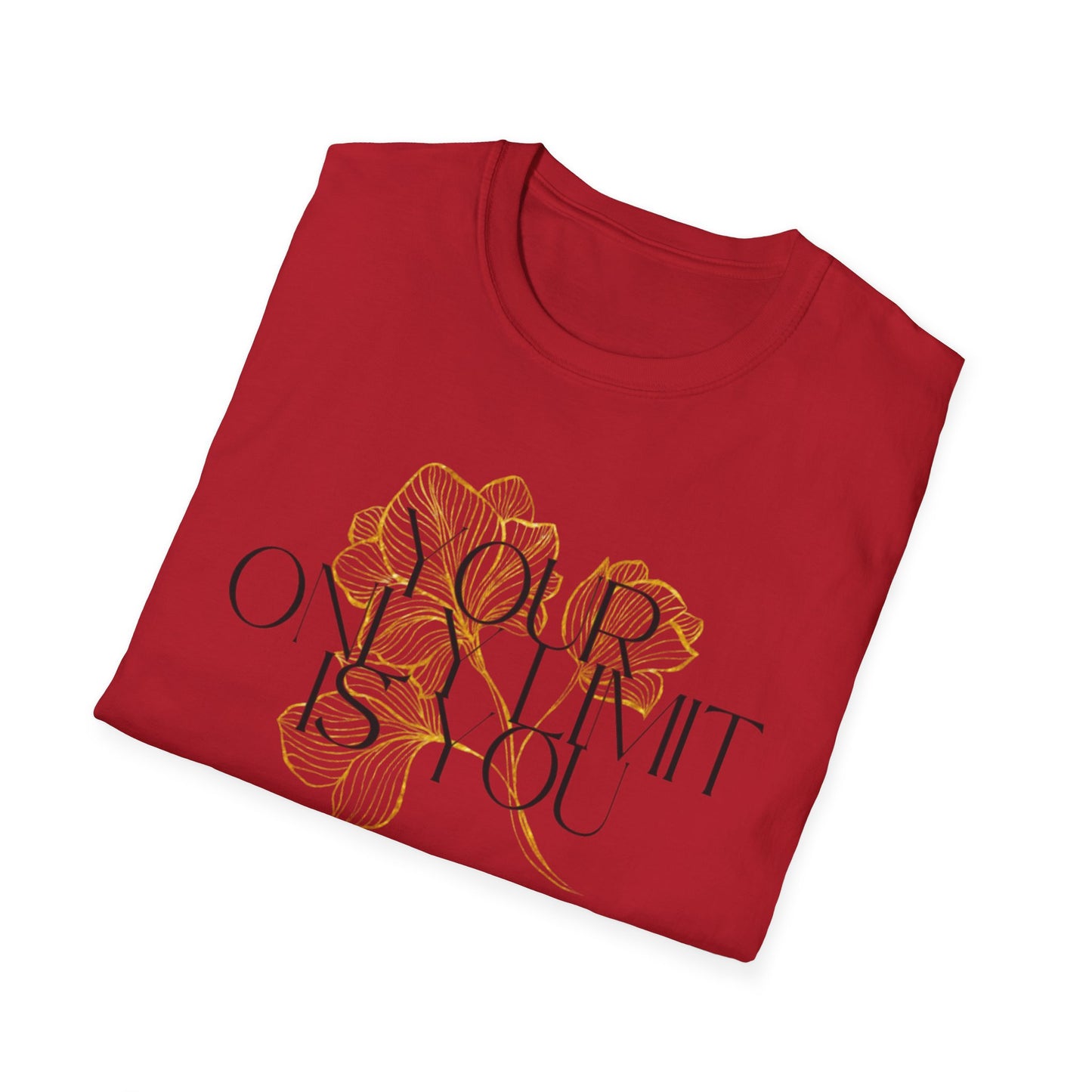 Inspirational Floral T-Shirt - 'Your Only Limit is You'