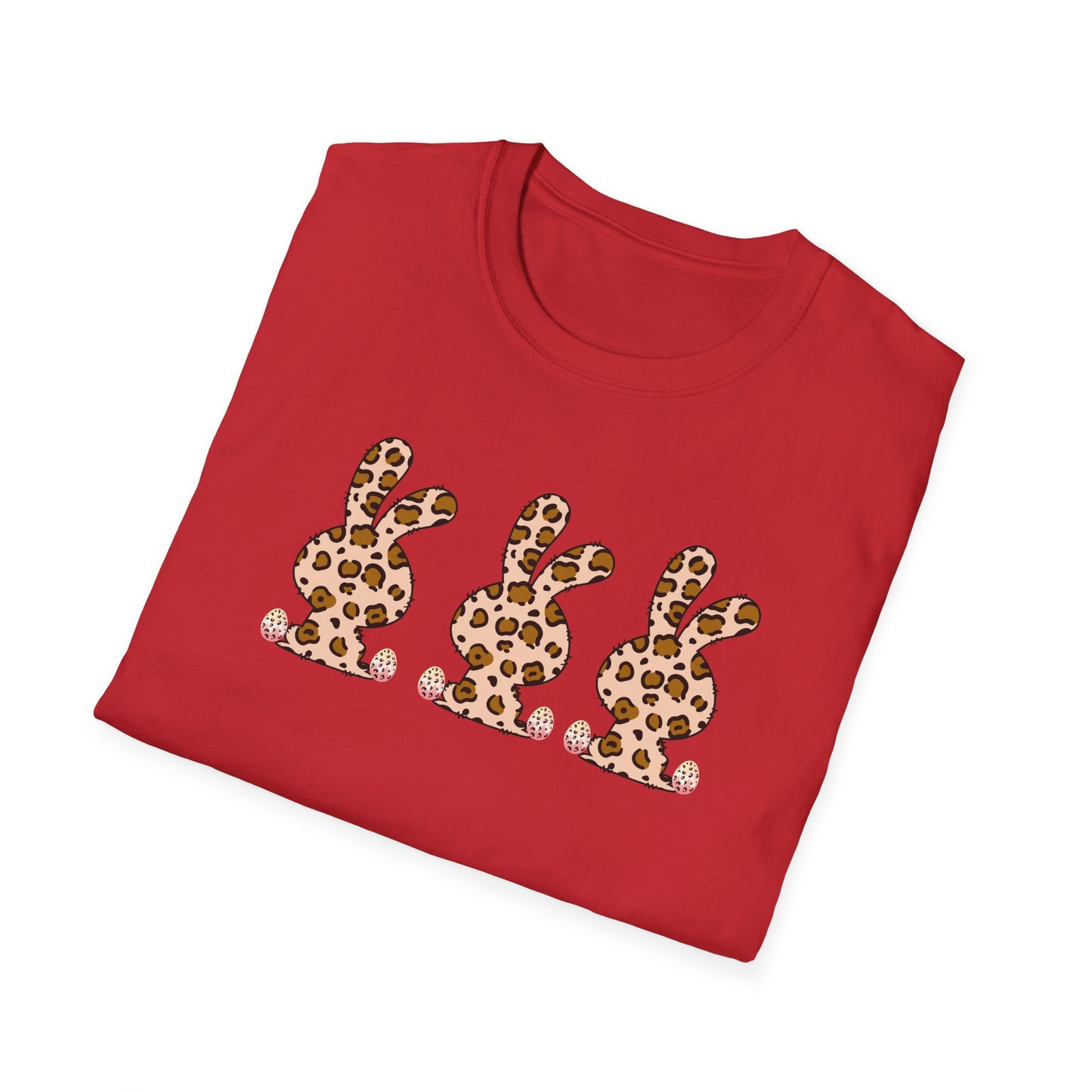 Leopard Print Bunny Unisex Softstyle T-Shirt - Casual Fun Fashion