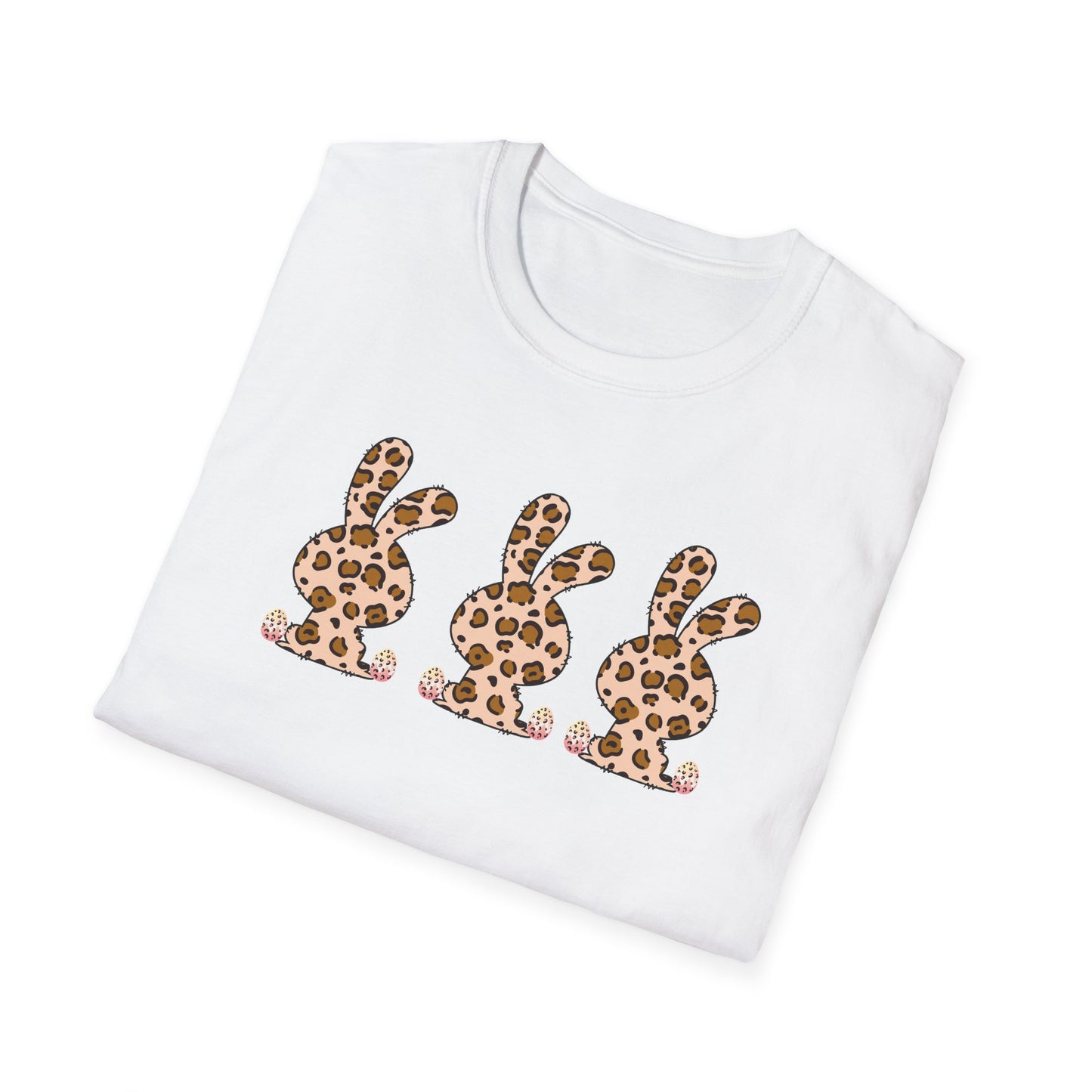 Leopard Print Bunny Unisex Softstyle T-Shirt - Casual Fun Fashion