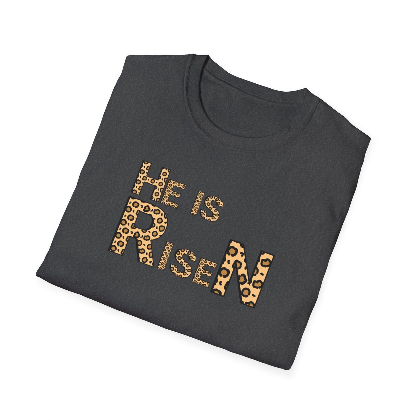He is Risen Leopard Print Unisex T-Shirt - Perfect Easter Celebration Wear