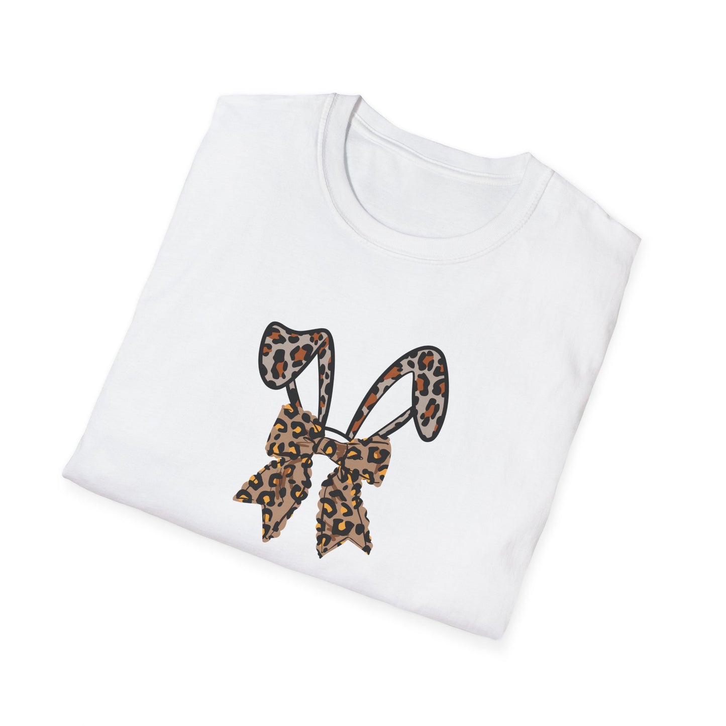 Leopard Print Bunny Ears T-Shirt - Unisex Softstyle Tee