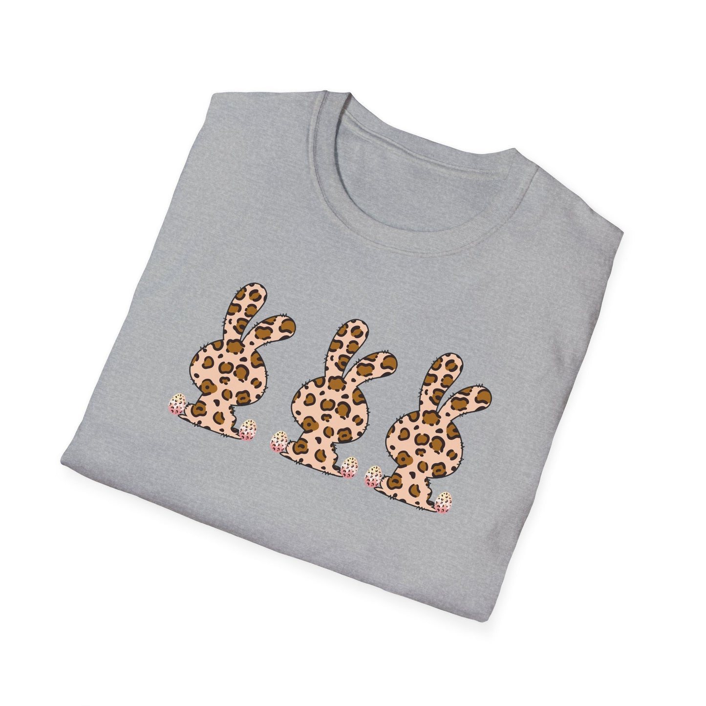 Leopard Print Bunny Unisex Softstyle T-Shirt - Casual Fun Fashion