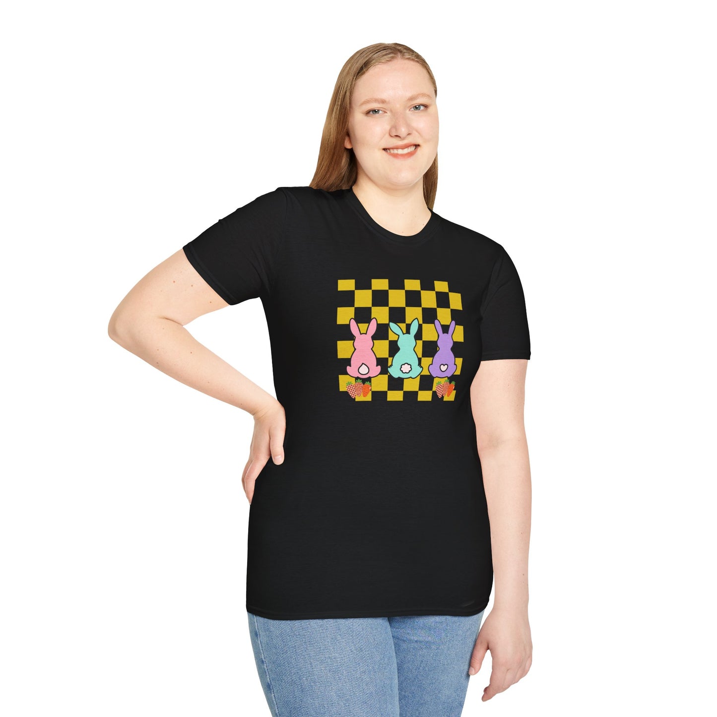 Spring Bunny Vibes Unisex Softstyle T-Shirt - Cute Easter Graphic Tee
