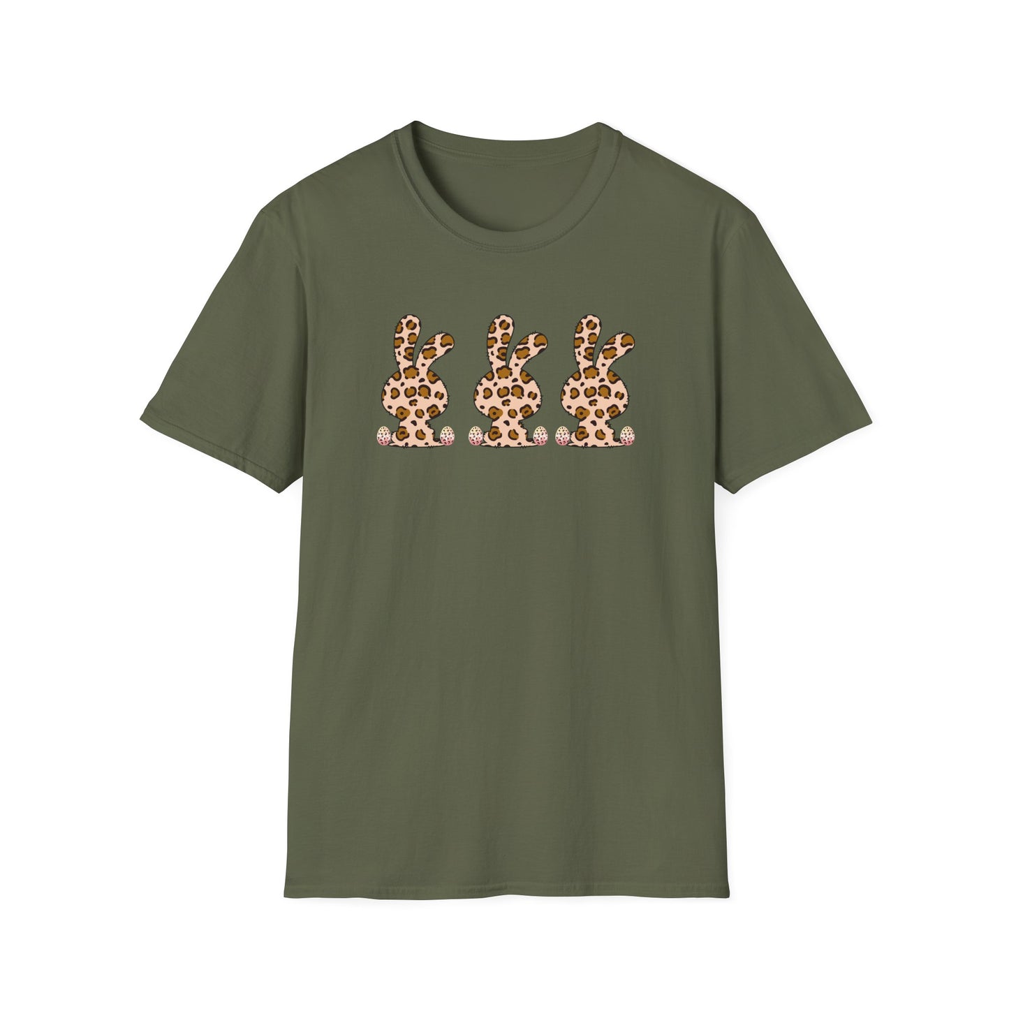 Leopard Print Bunny Unisex Softstyle T-Shirt - Casual Fun Fashion