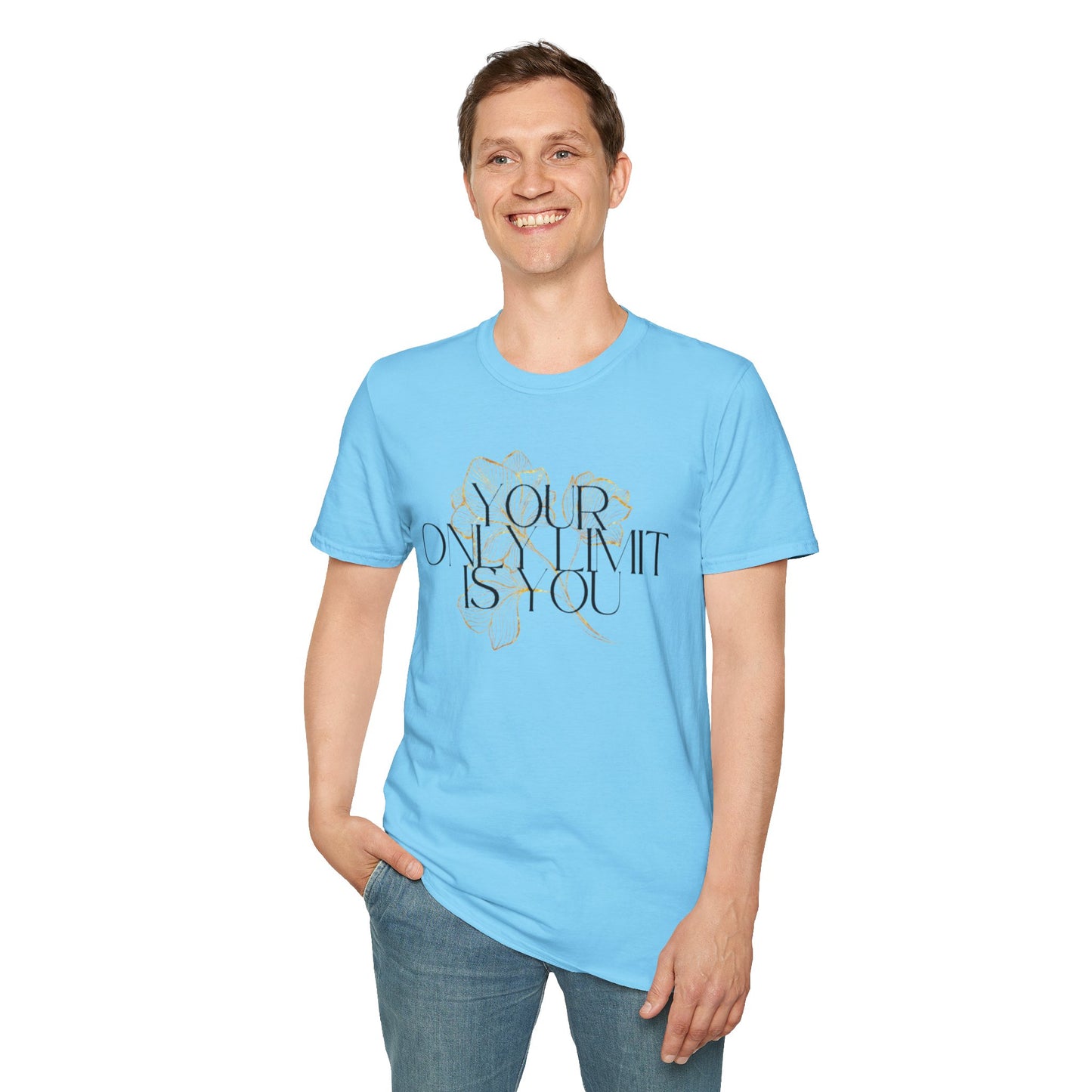 Inspirational Floral T-Shirt - 'Your Only Limit is You'