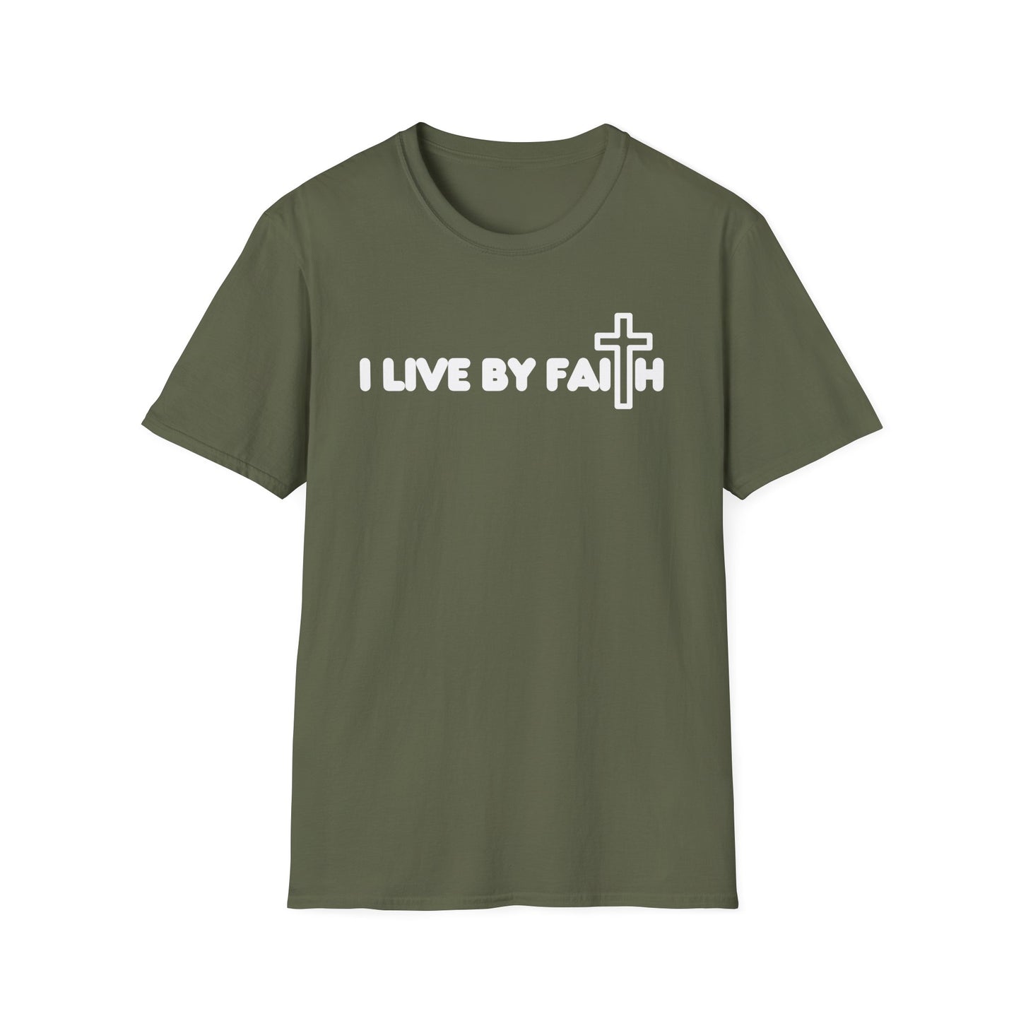I Live By Faith Unisex Softstyle T-Shirt - Inspirational Christian Tee