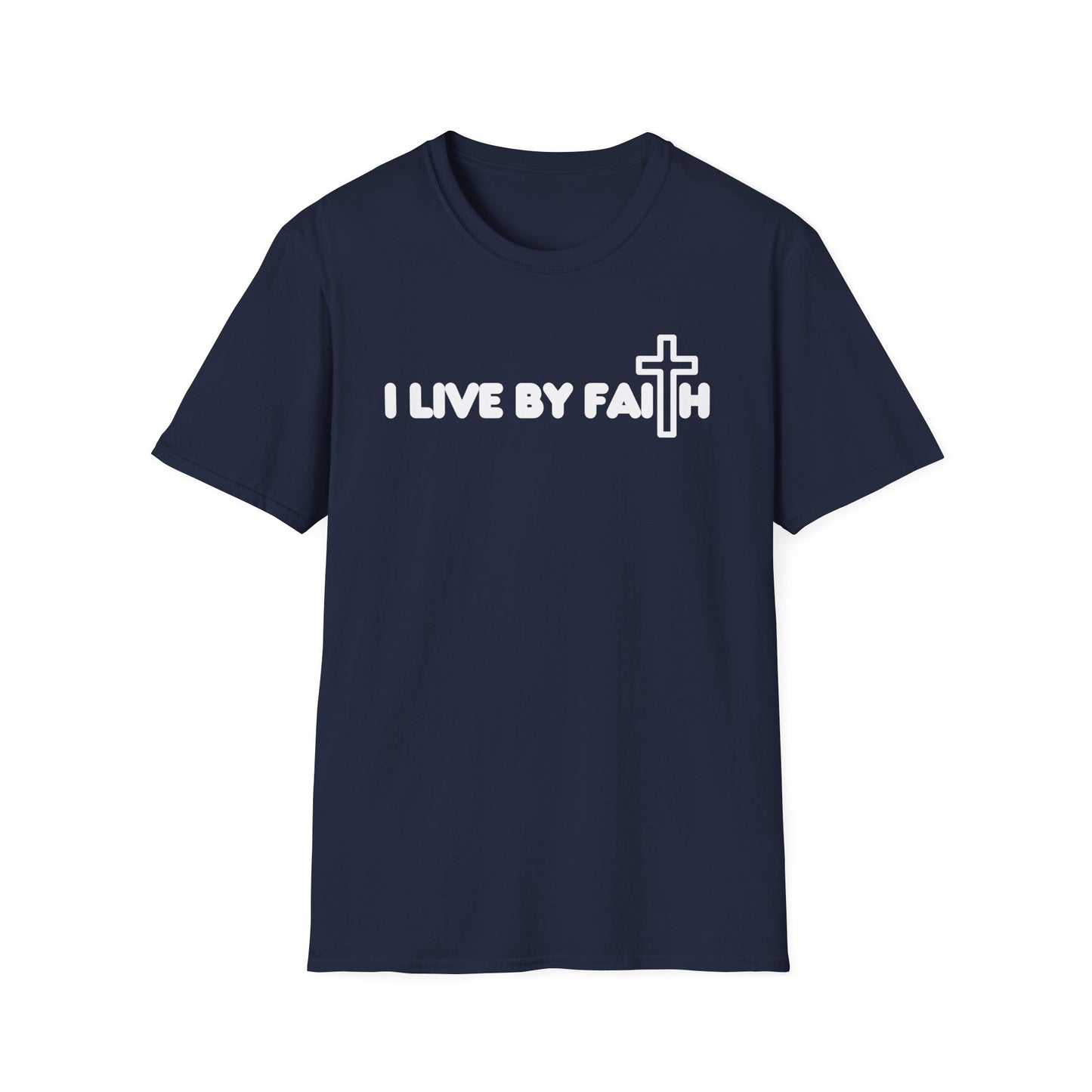I Live By Faith Unisex Softstyle T-Shirt - Inspirational Christian Tee