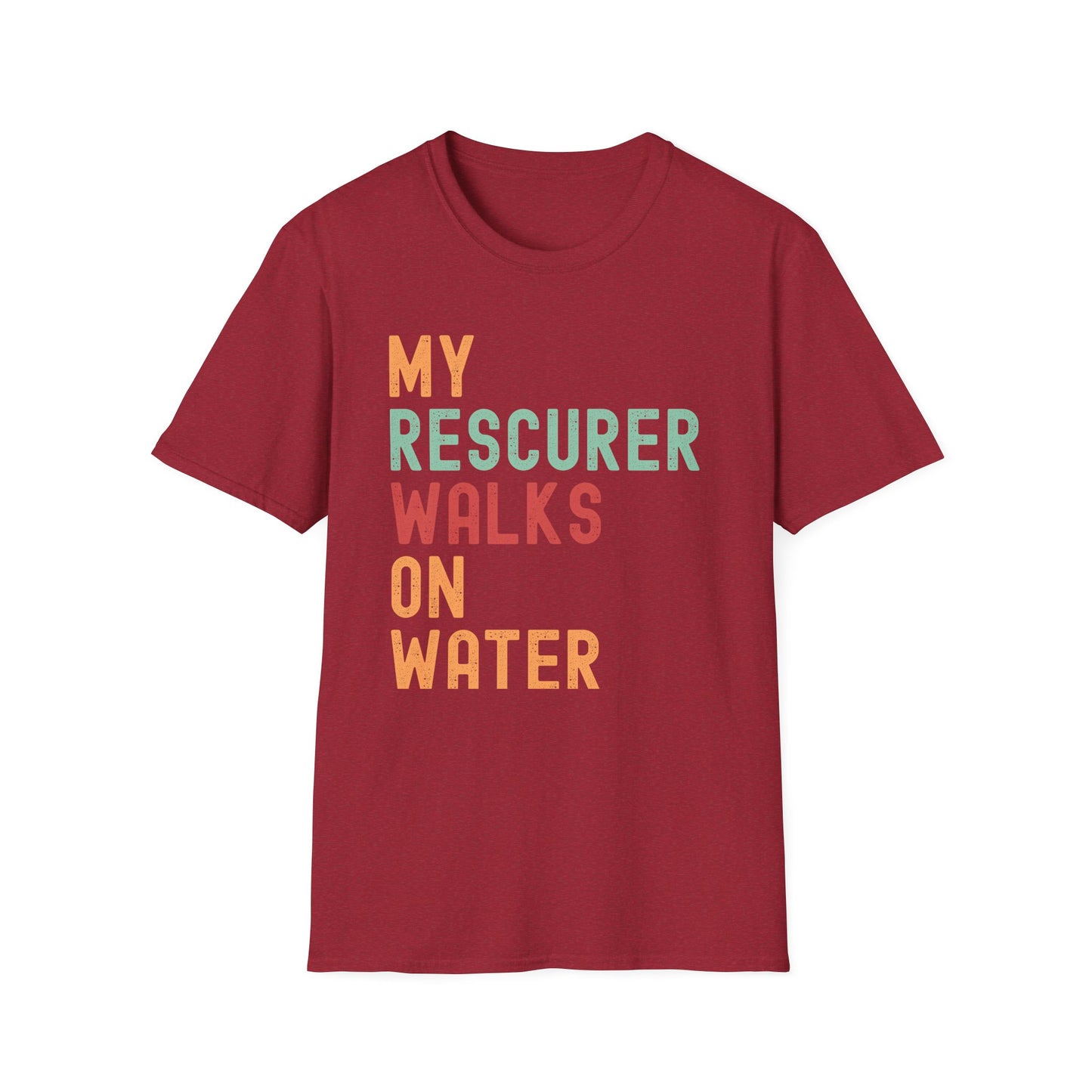 Inspirational Unisex T-Shirt - 'My Rescuer Walks on Water'