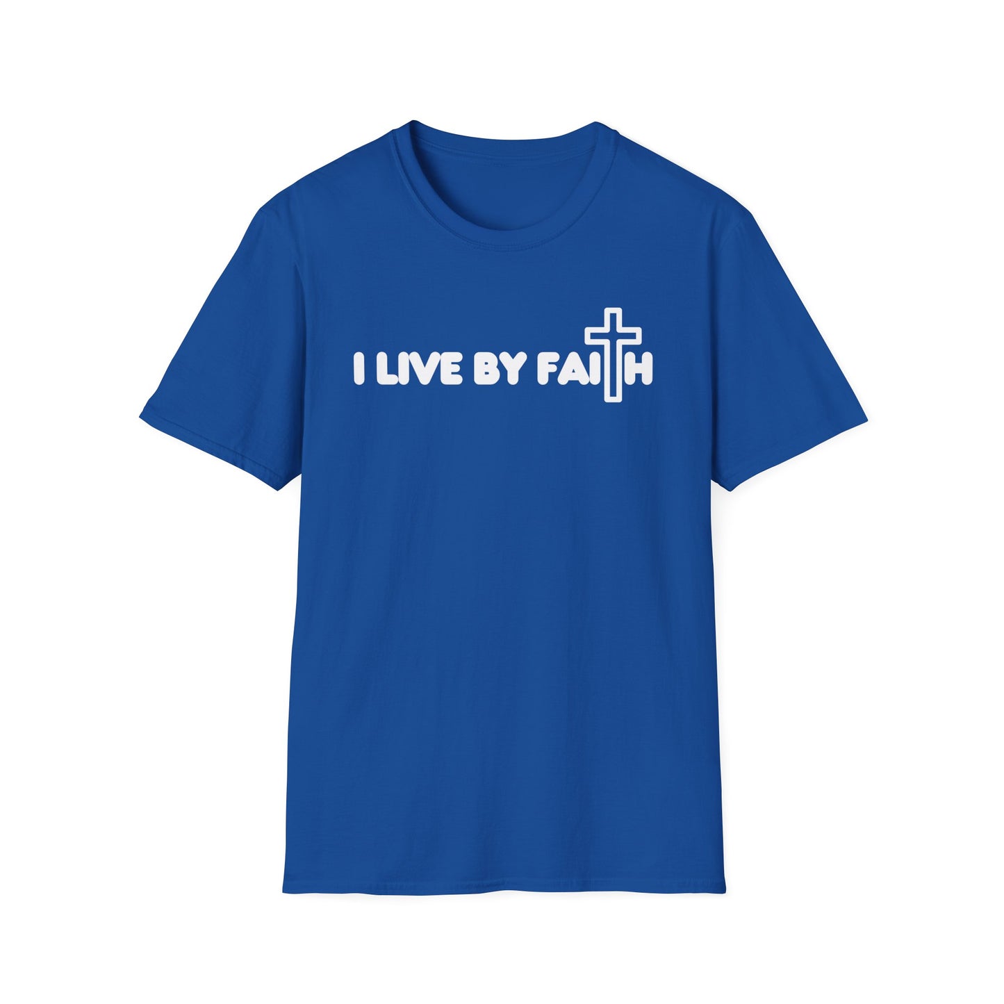 I Live By Faith Unisex Softstyle T-Shirt - Inspirational Christian Tee