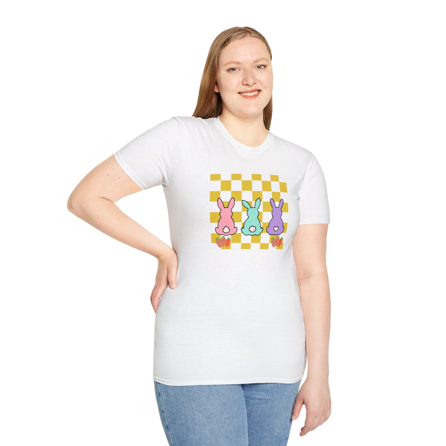 Spring Bunny Vibes Unisex Softstyle T-Shirt - Cute Easter Graphic Tee