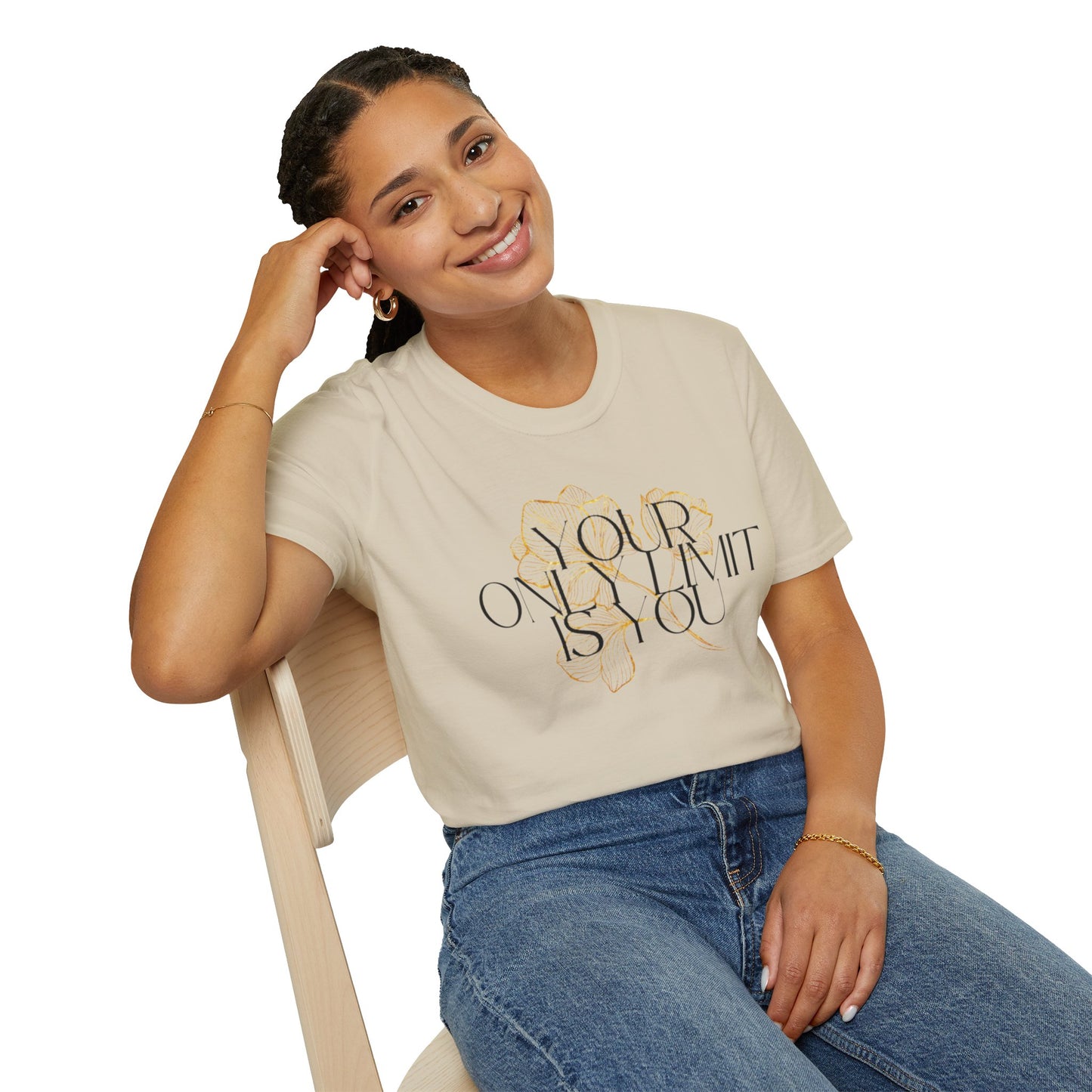 Inspirational Floral T-Shirt - 'Your Only Limit is You'