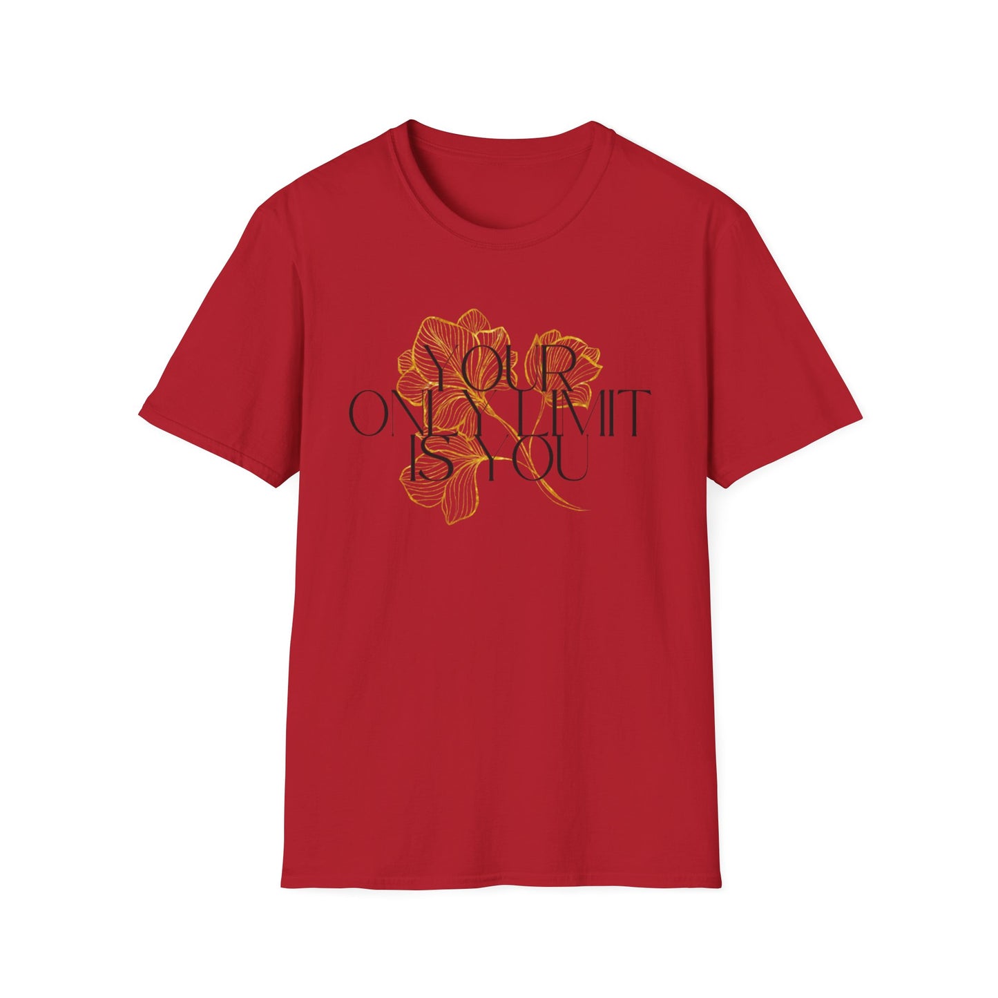 Inspirational Floral T-Shirt - 'Your Only Limit is You'