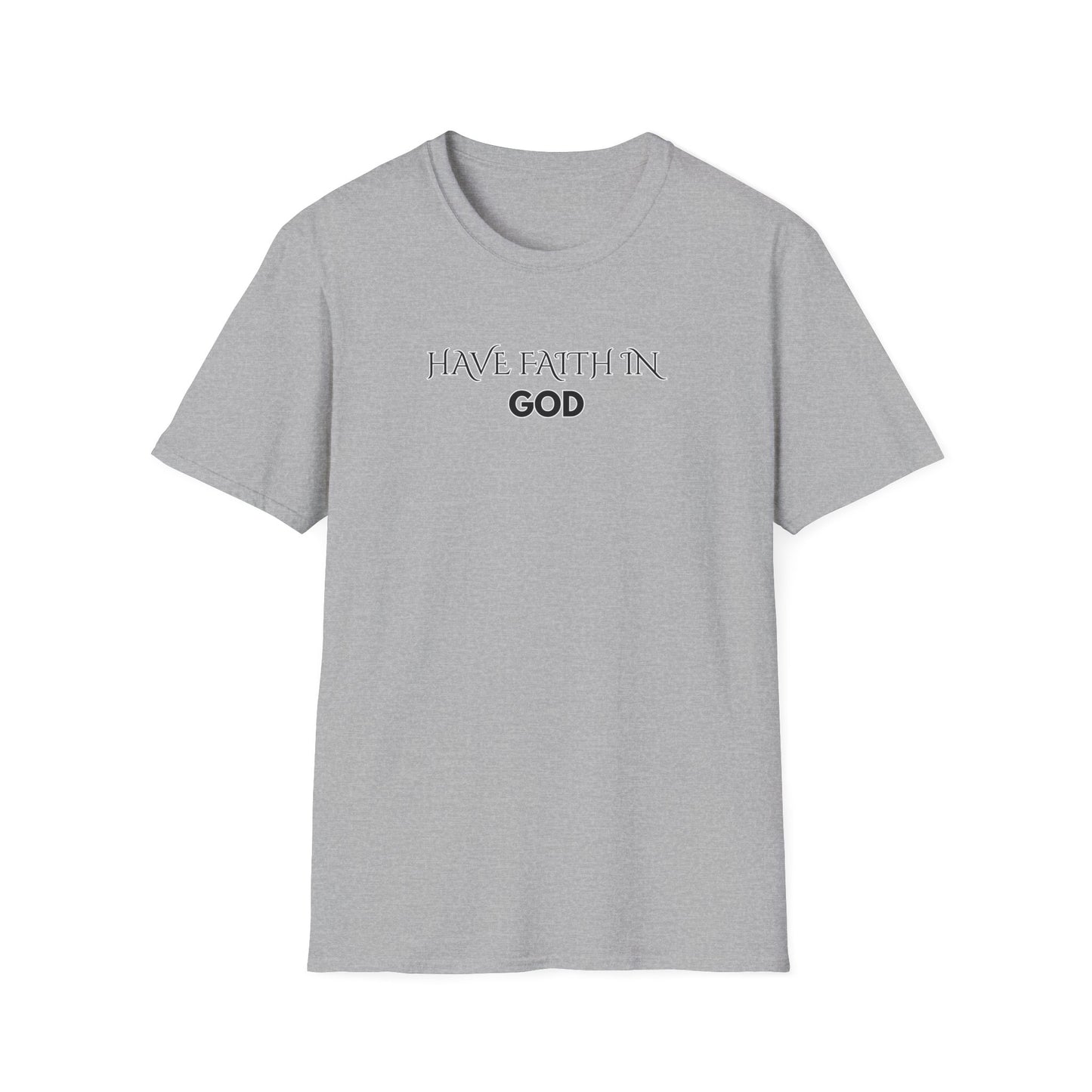 Unisex Softstyle T-Shirt with "Have Faith in God" Print, Inspirational Tee, Faith-Based Apparel, Everyday Casual, Birthday Gift, [...]