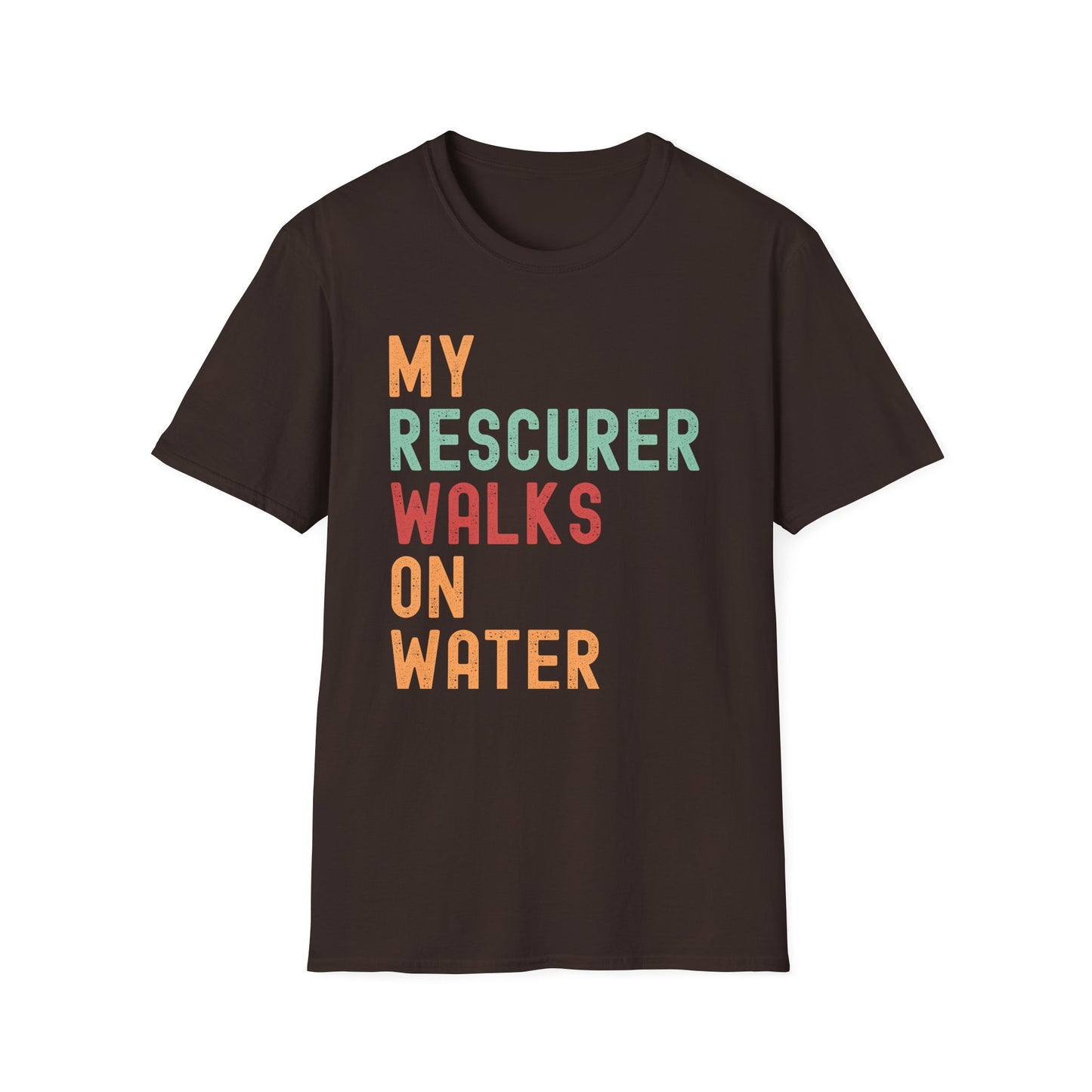 Inspirational Unisex T-Shirt - 'My Rescuer Walks on Water'