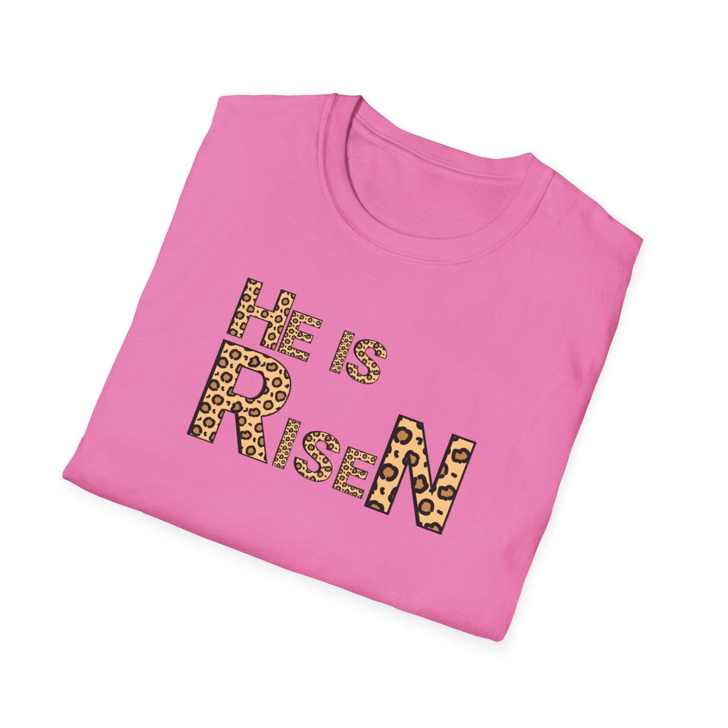 He is Risen Leopard Print Unisex T-Shirt - Perfect Easter Celebration Wear