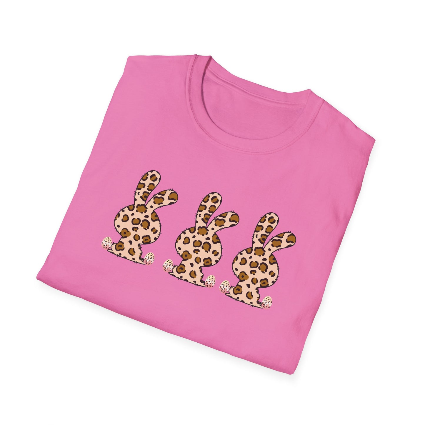 Leopard Print Bunny Unisex Softstyle T-Shirt - Casual Fun Fashion