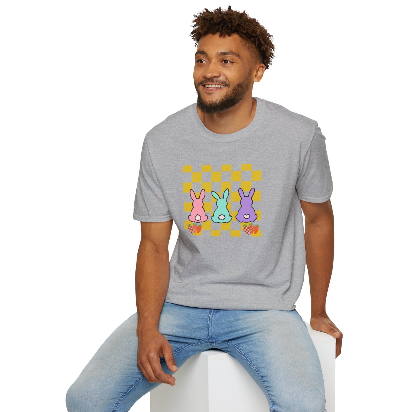Spring Bunny Vibes Unisex Softstyle T-Shirt - Cute Easter Graphic Tee