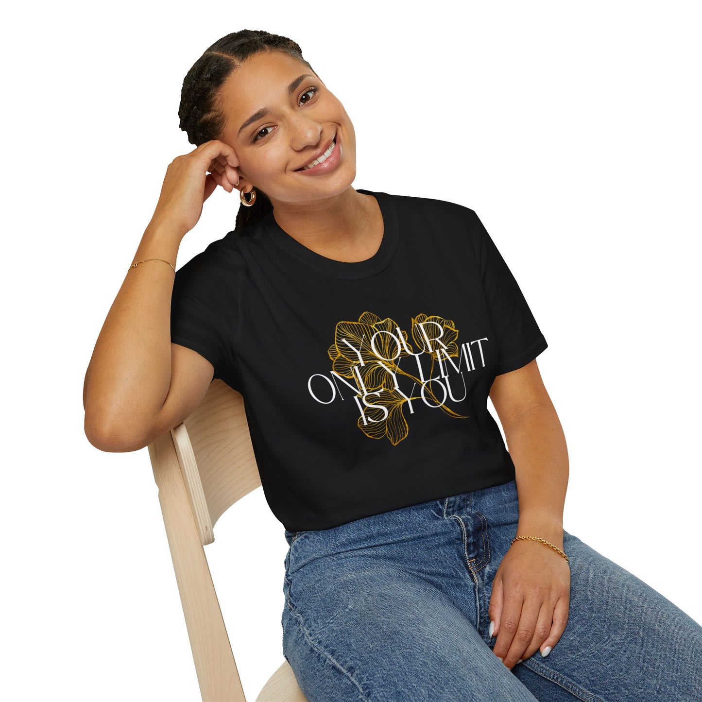 Inspirational Floral T-Shirt - 'Your Only Limit is You'