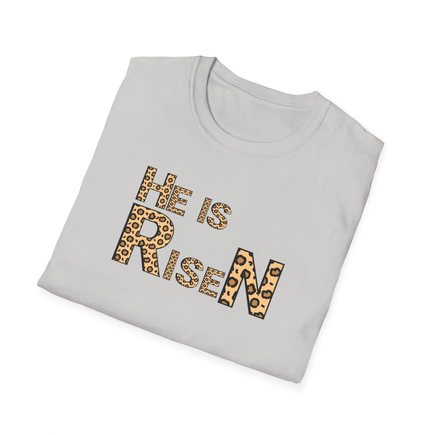 He is Risen Leopard Print Unisex T-Shirt - Perfect Easter Celebration Wear