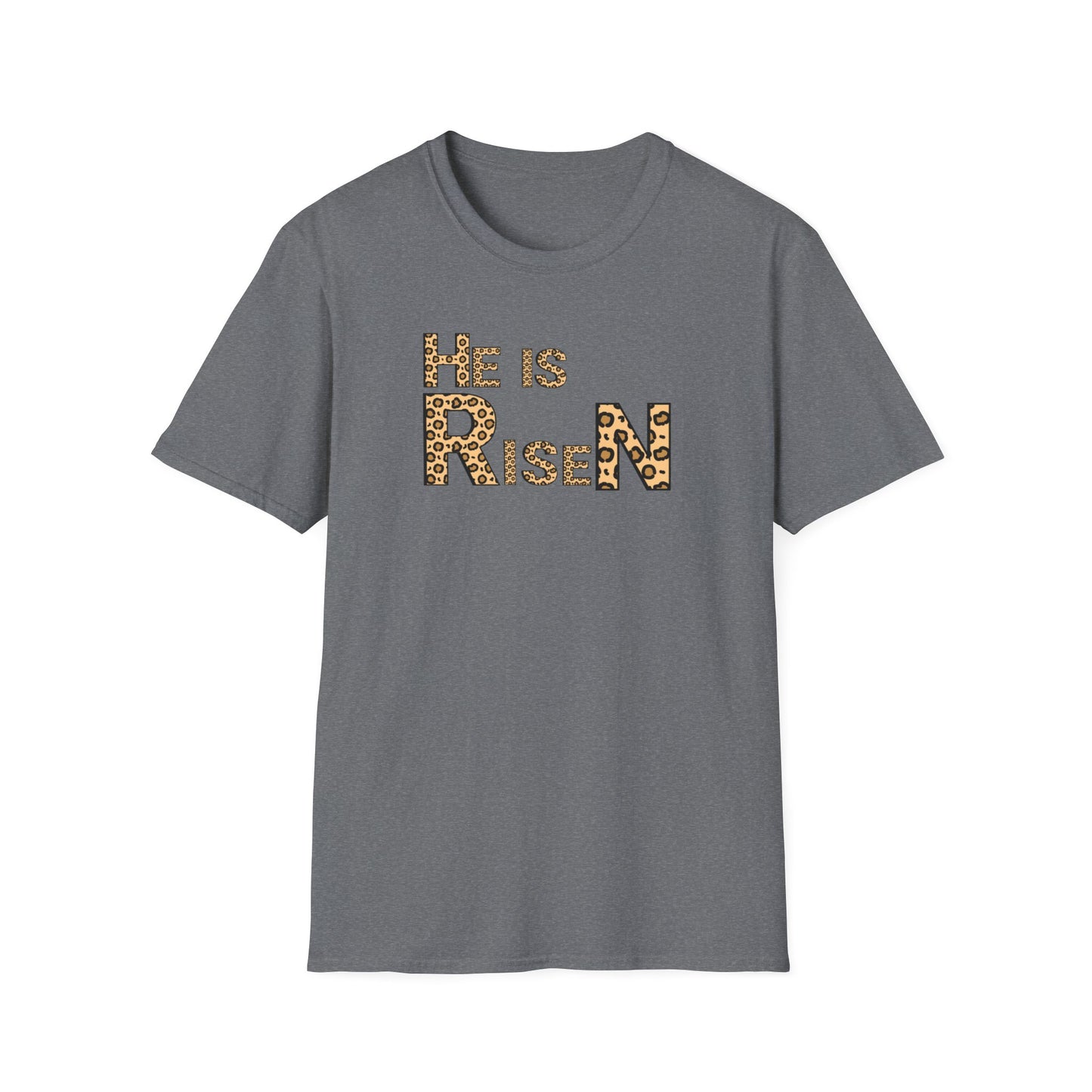 He is Risen Leopard Print Unisex T-Shirt - Perfect Easter Celebration Wear