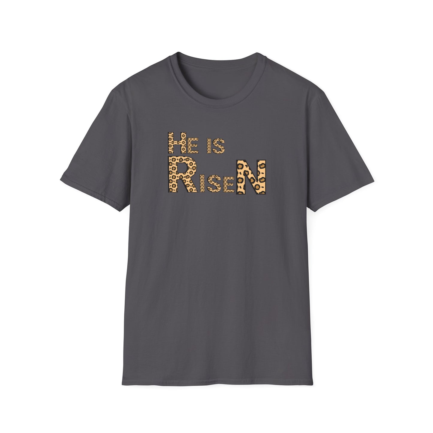 He is Risen Leopard Print Unisex T-Shirt - Perfect Easter Celebration Wear