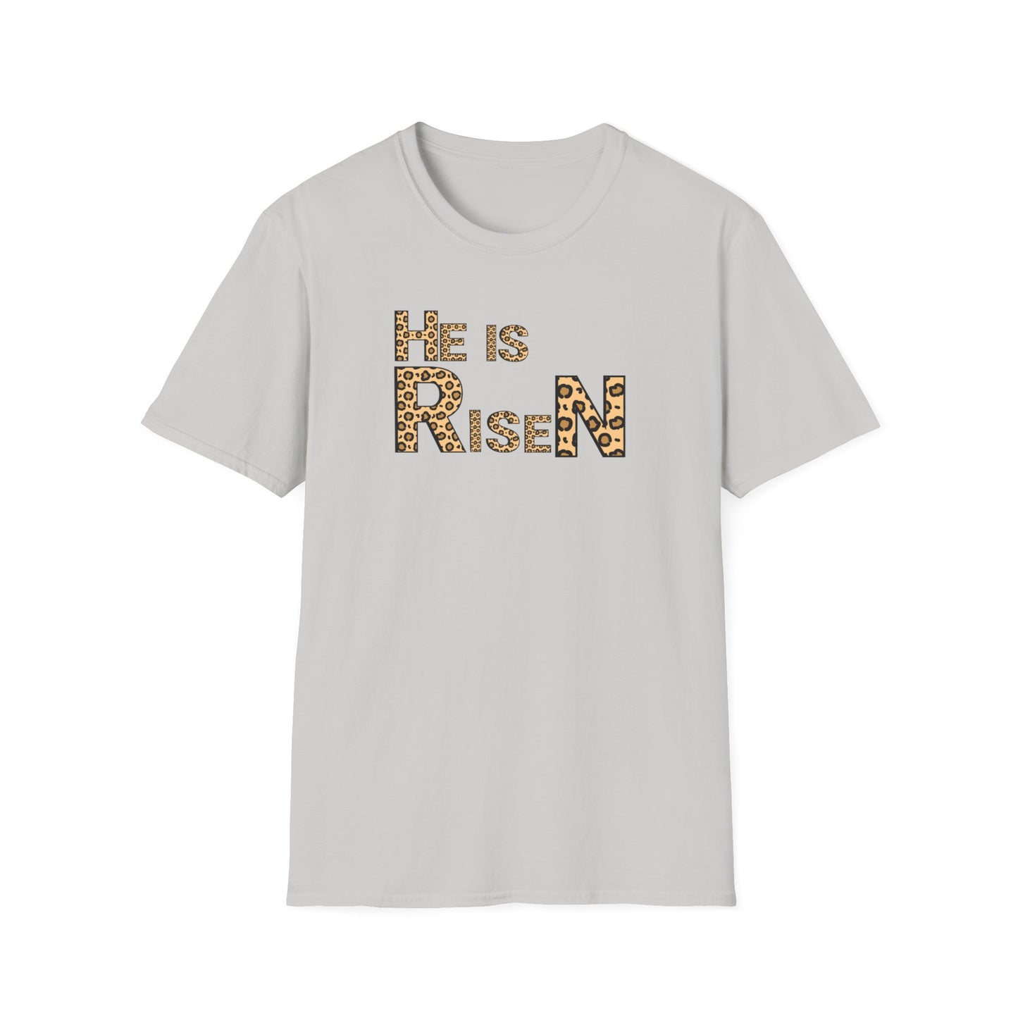 He is Risen Leopard Print Unisex T-Shirt - Perfect Easter Celebration Wear