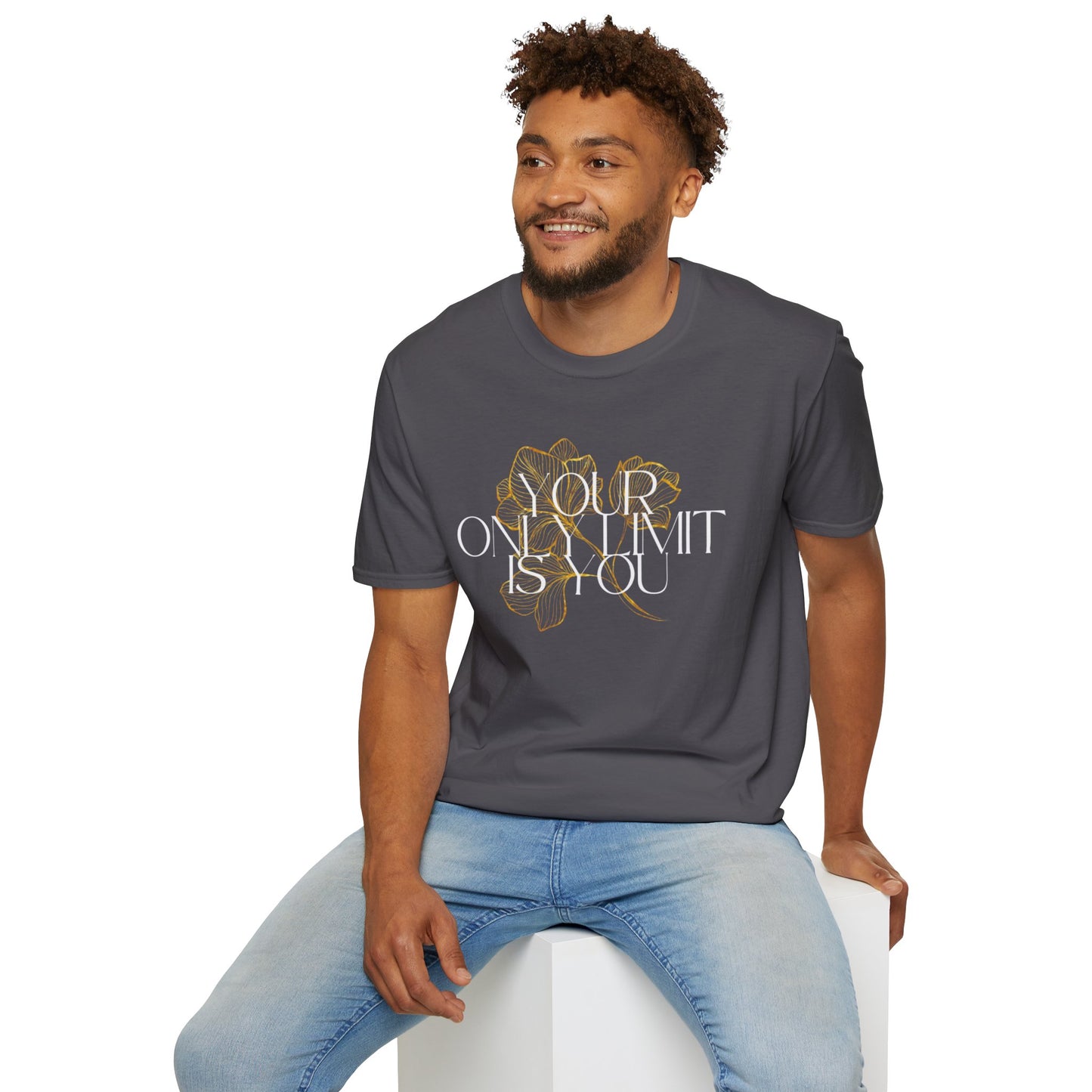 Inspirational Floral T-Shirt - 'Your Only Limit is You'