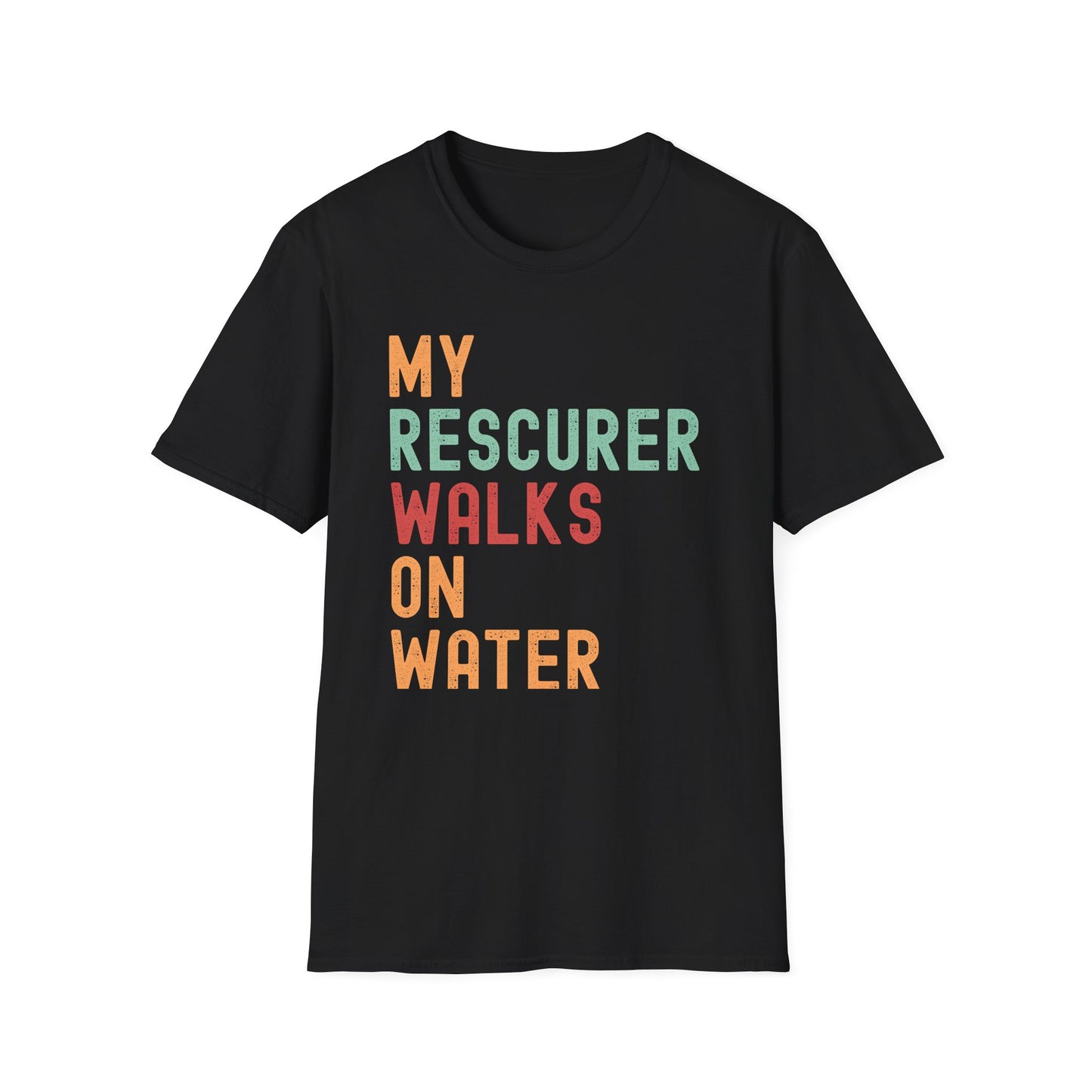 Inspirational Unisex T-Shirt - 'My Rescuer Walks on Water'