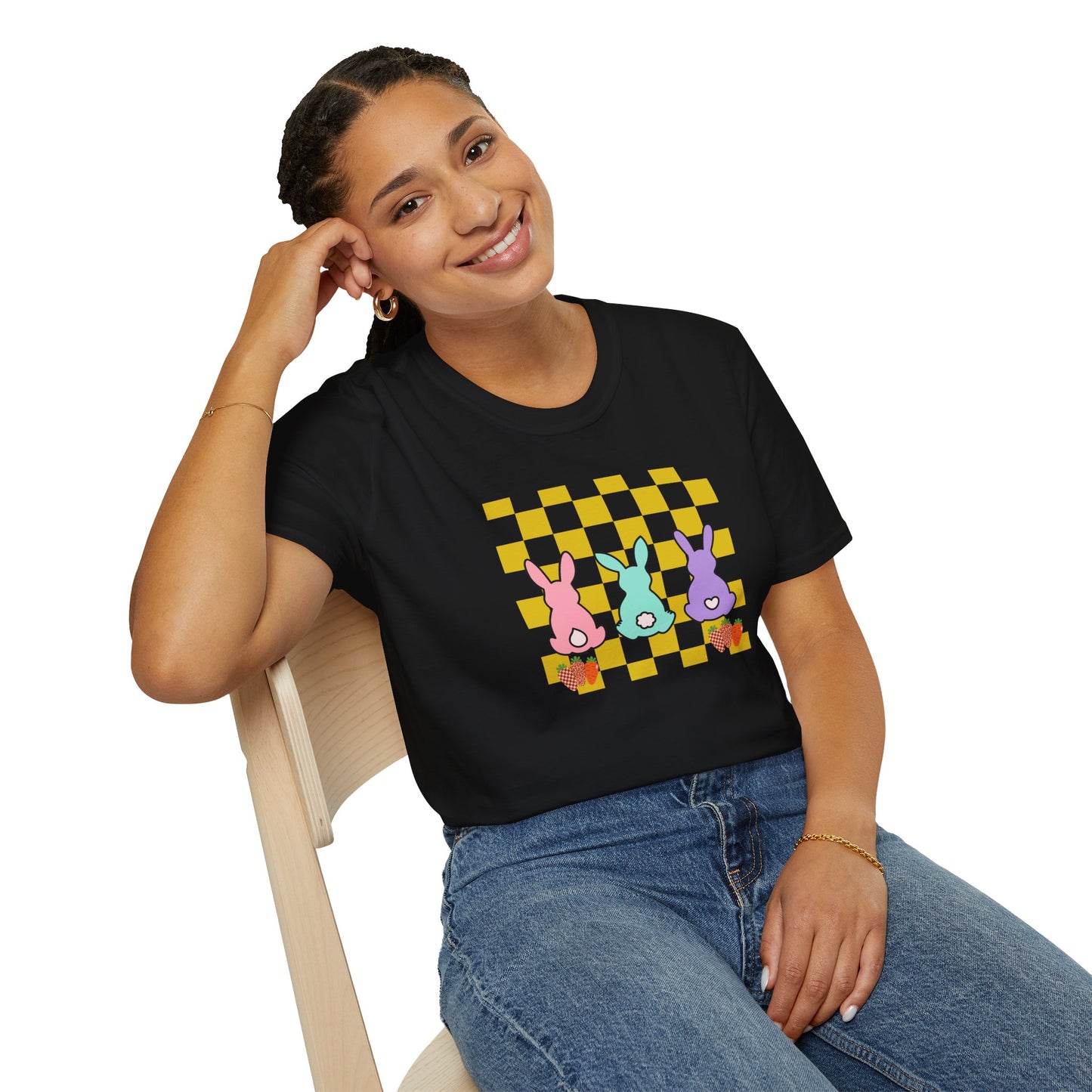 Spring Bunny Vibes Unisex Softstyle T-Shirt - Cute Easter Graphic Tee